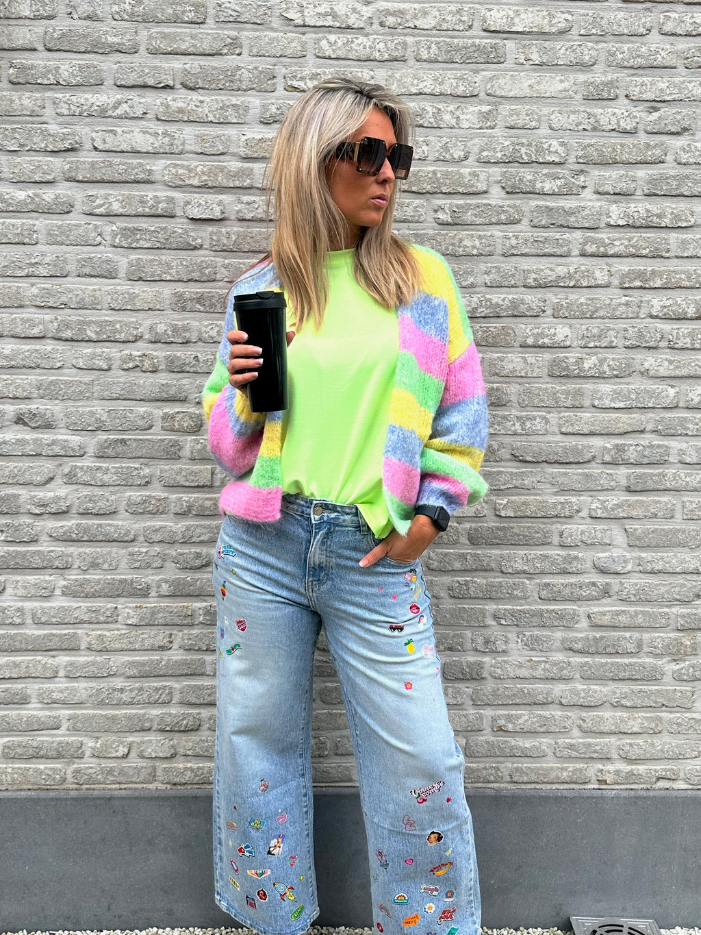 Cardigan Stripes Pink-Blue-Green-Yellow