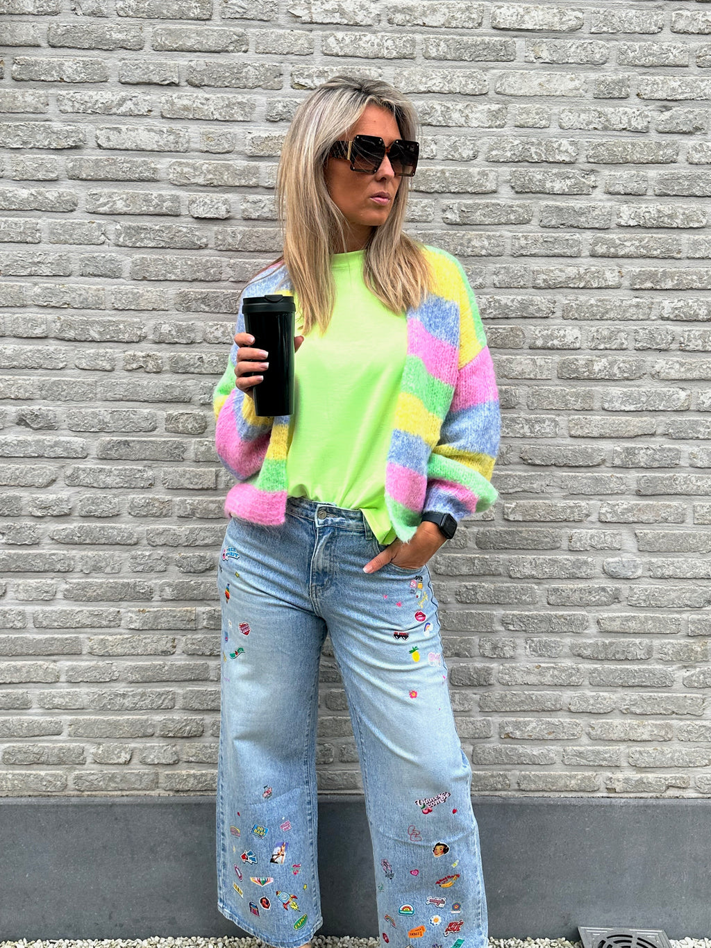 Cardigan Stripes Pink-Blue-Green-Yellow