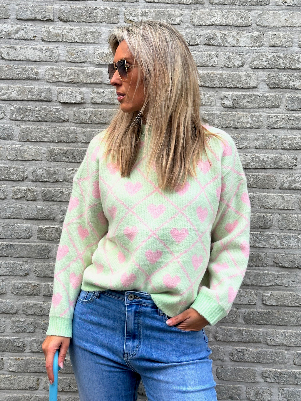 Pull Hearts Mint-Pink