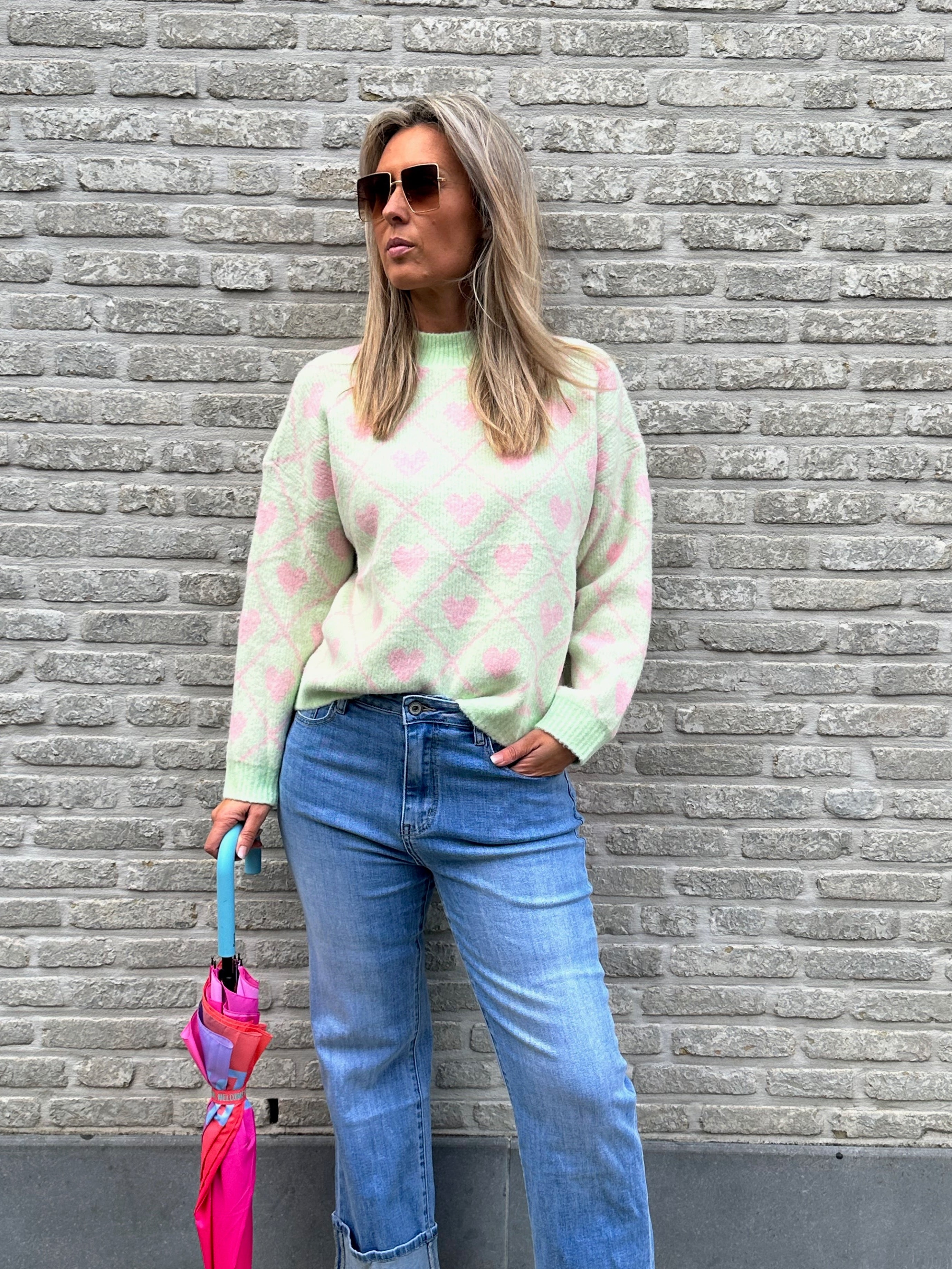 Pull Hearts Mint-Pink