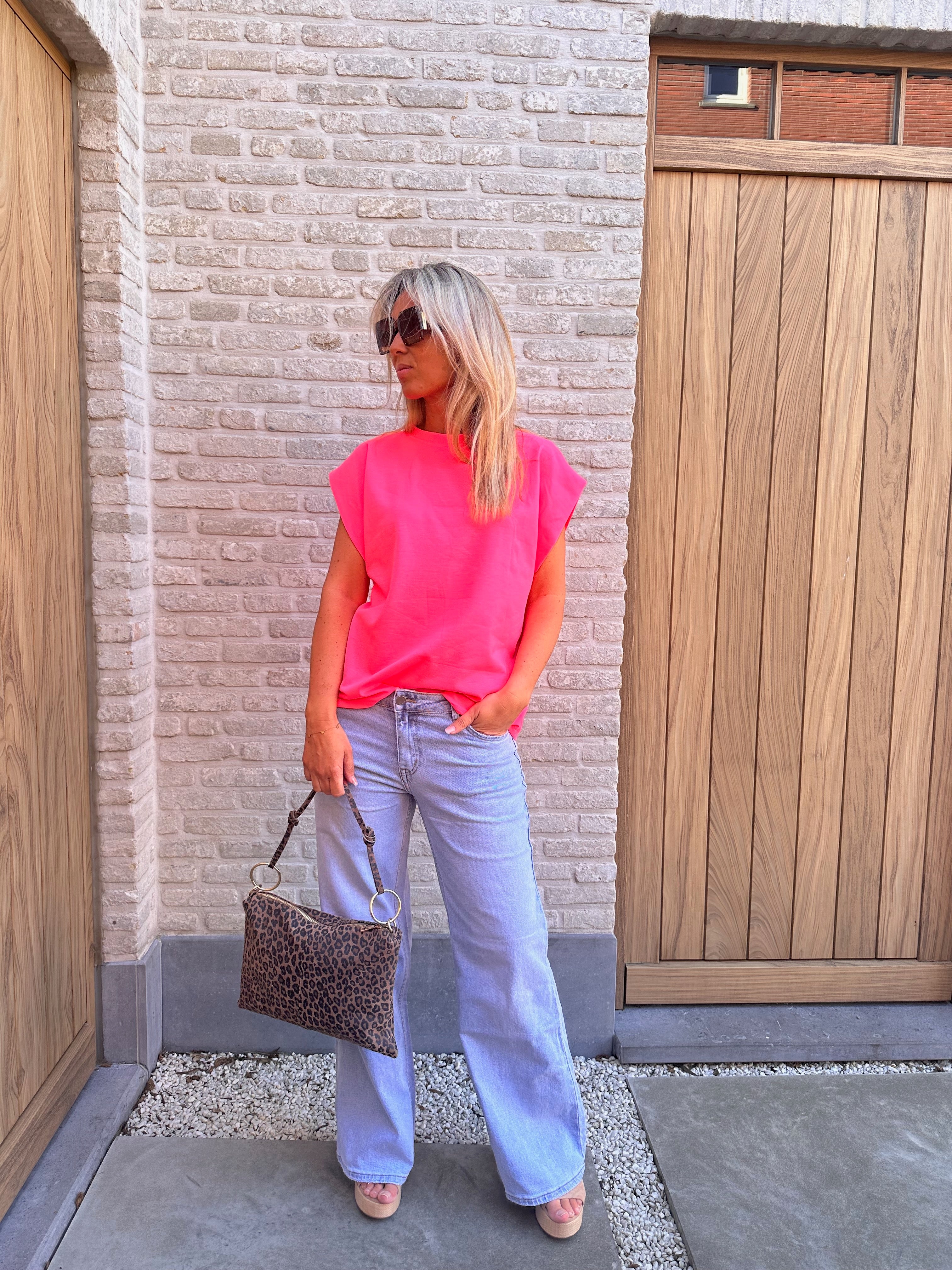 Top Fenna Fluo roze