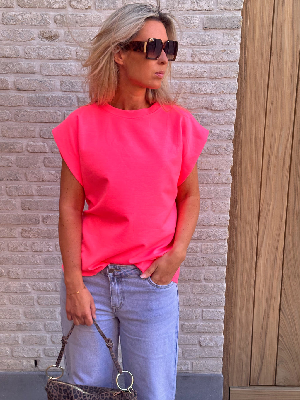 Top Fenna Fluo roze