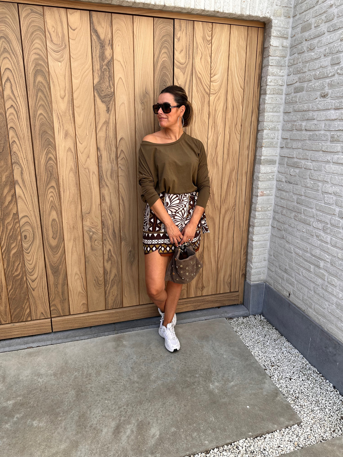 T-Shirt Ayse Olijfgroen
