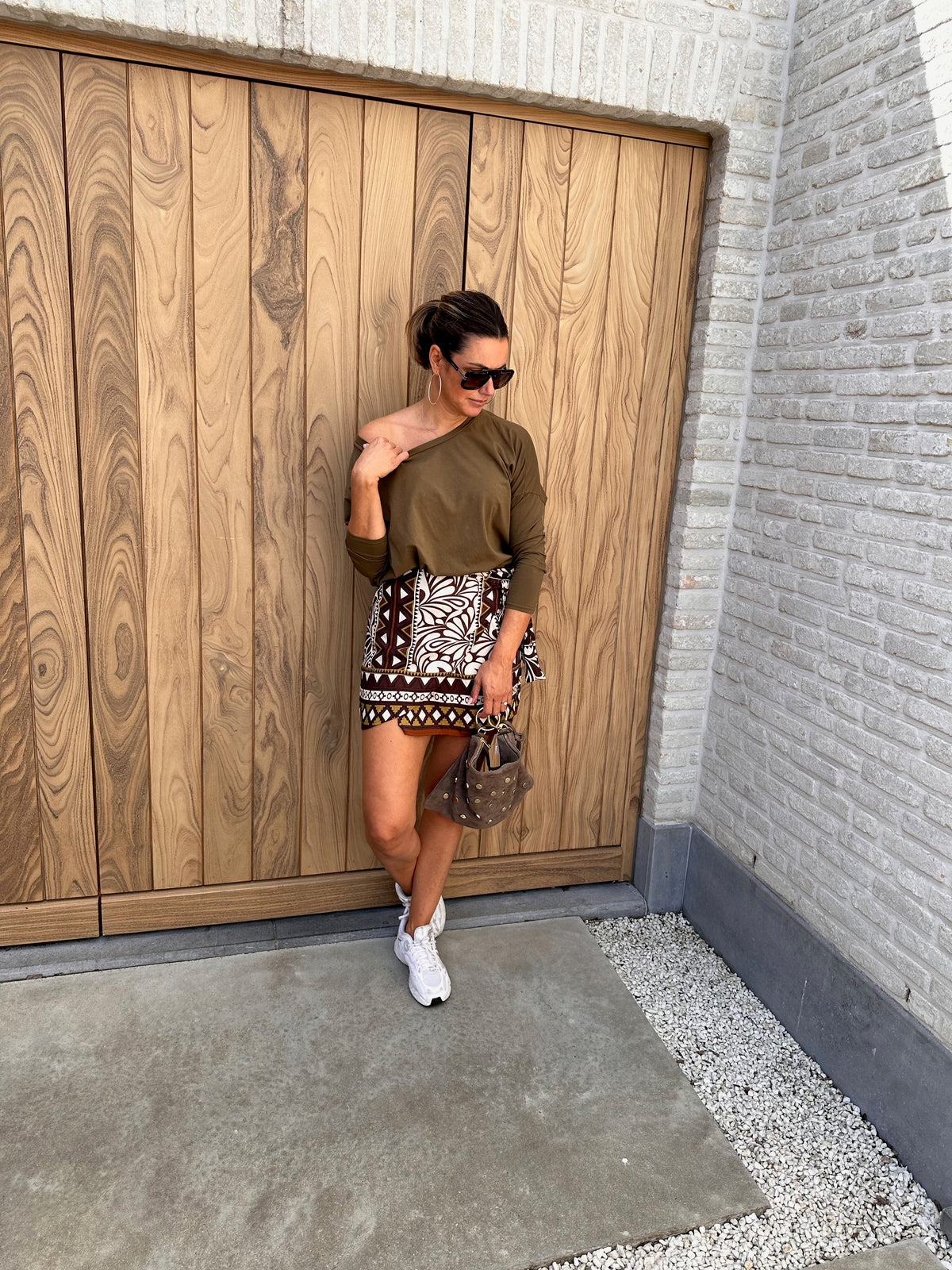 T-Shirt Ayse Olijfgroen