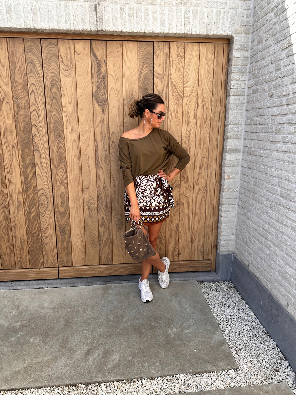 T-Shirt Ayse Olijfgroen