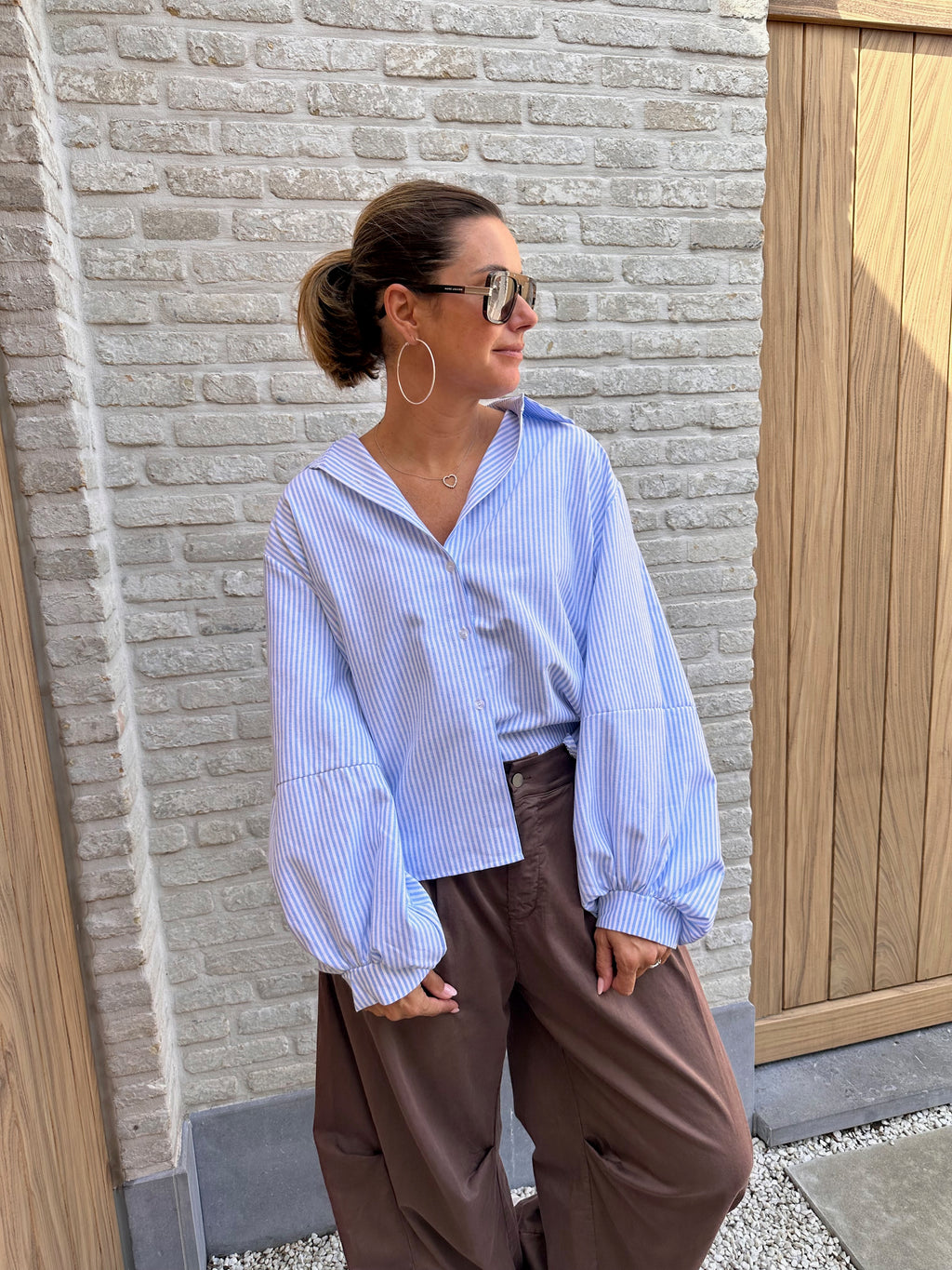 Hemd Lauren Blauw- Wit Gestreept