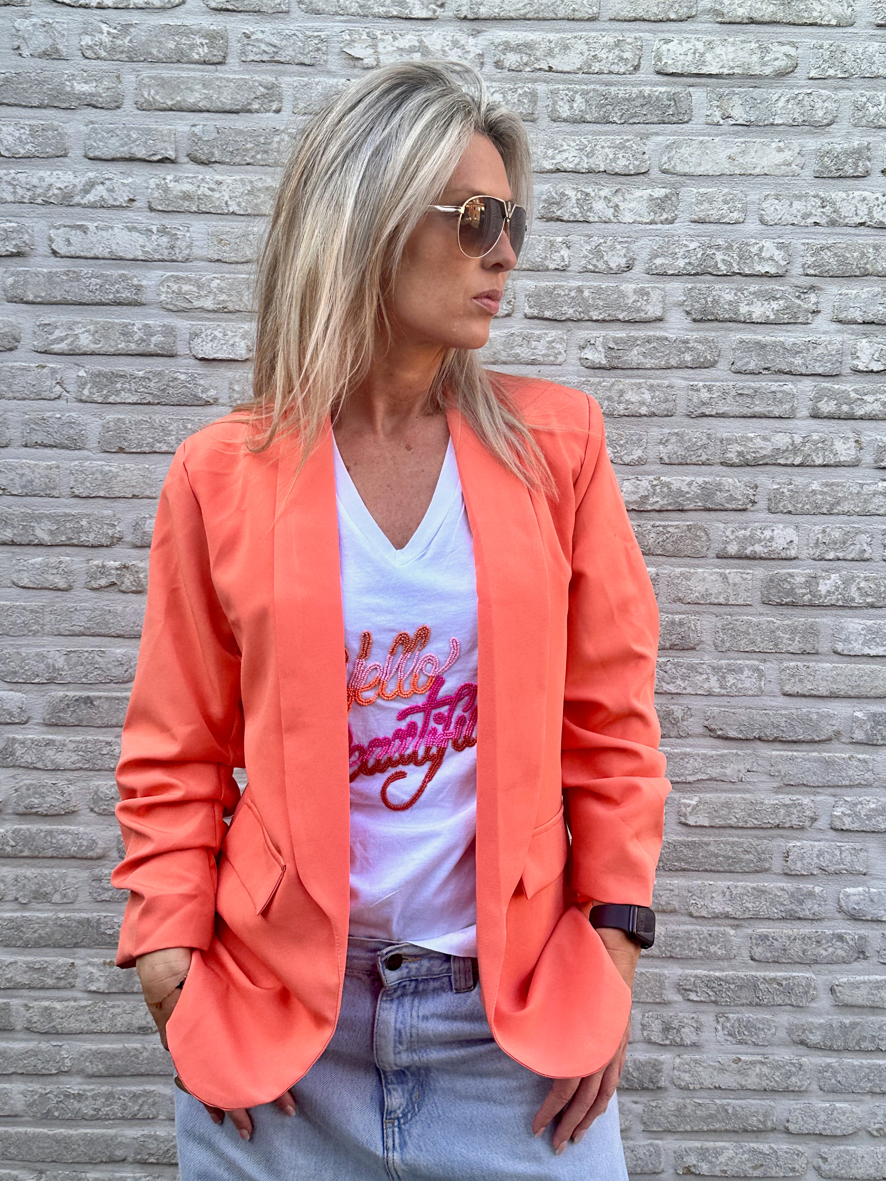 T-shirt Hello Beauty met Strass