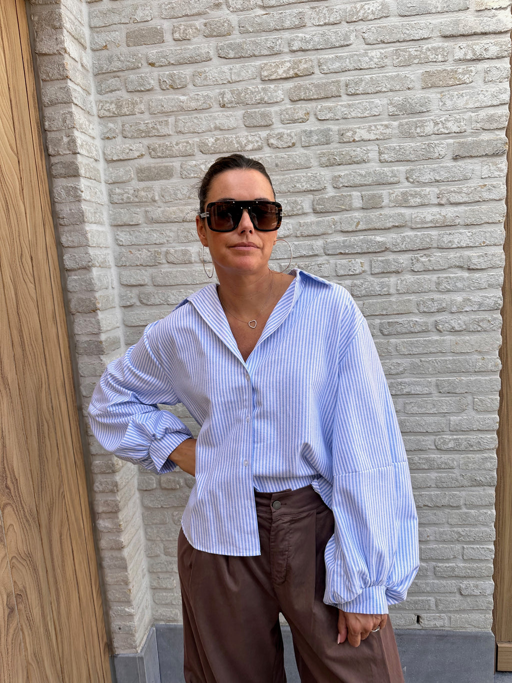 Hemd Lauren Blauw- Wit Gestreept