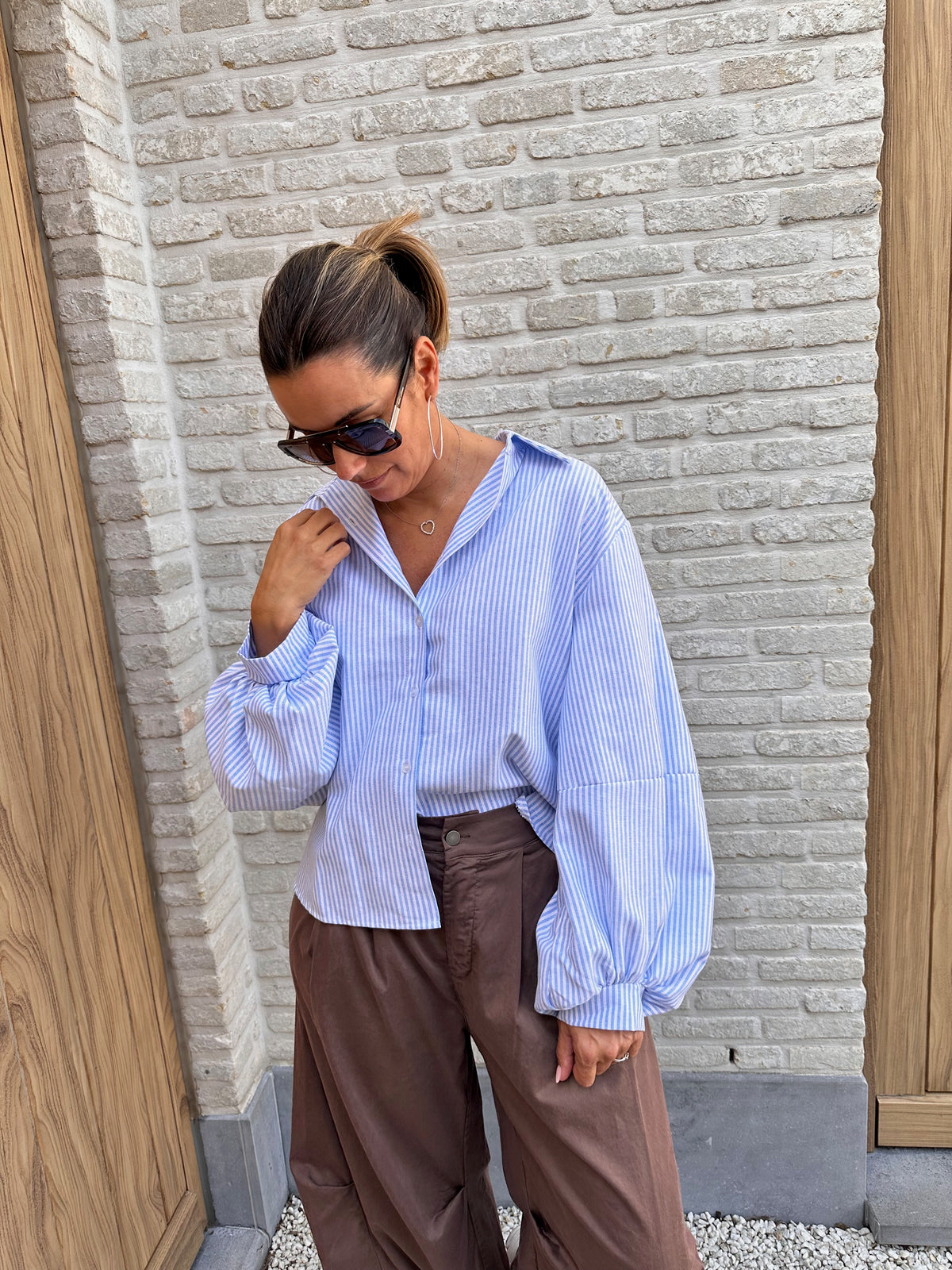 Hemd Lauren Blauw- Wit Gestreept
