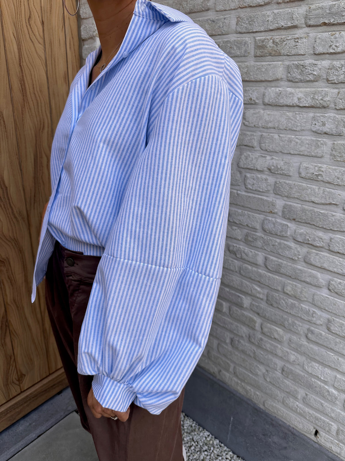 Hemd Lauren Blauw- Wit Gestreept