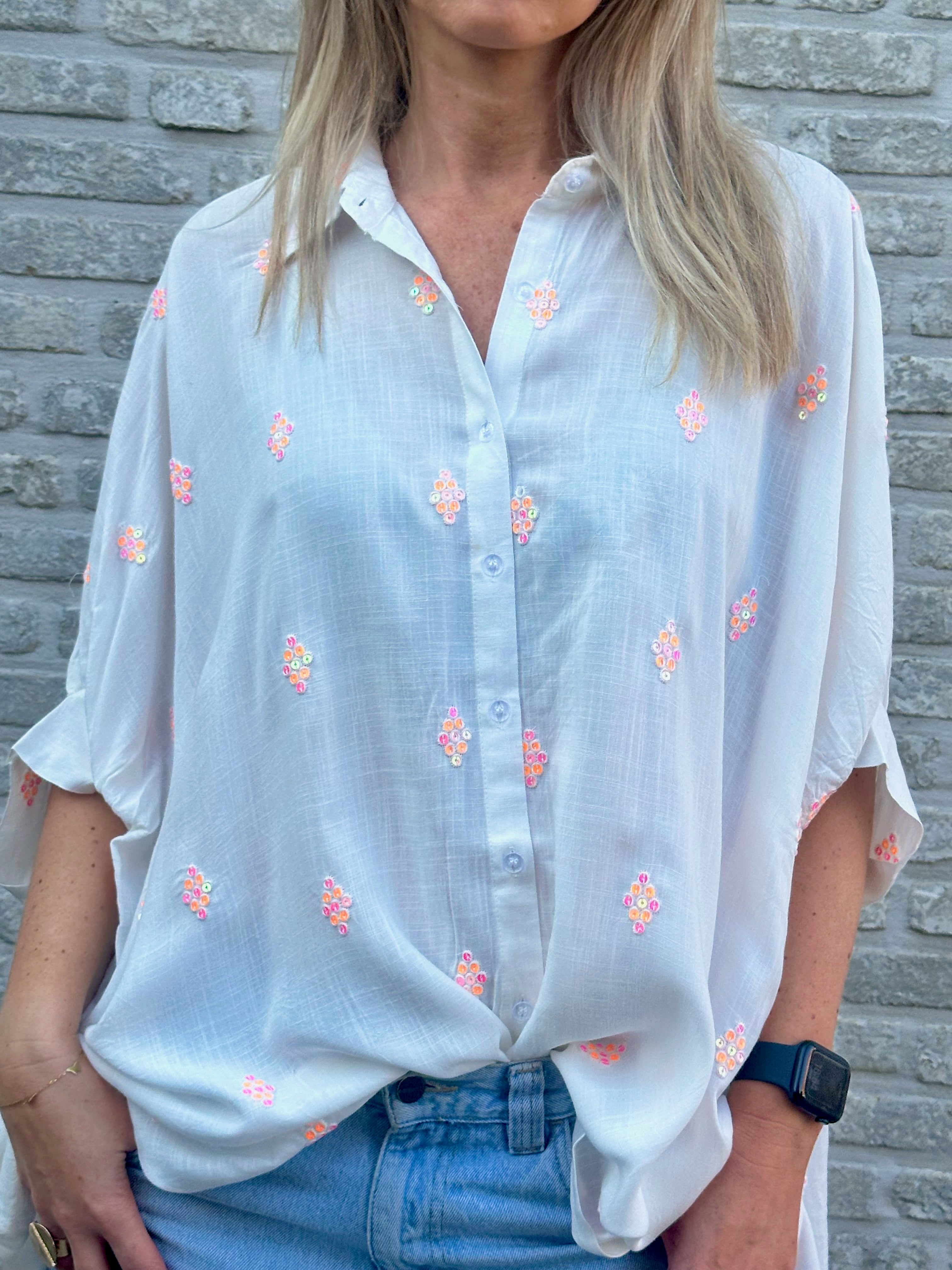 Hemd Liv met Strass - Oversized