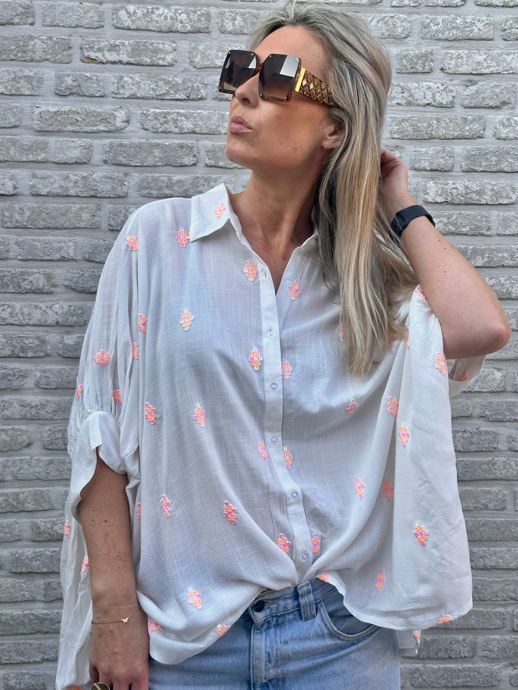 Hemd Liv met Strass - Oversized