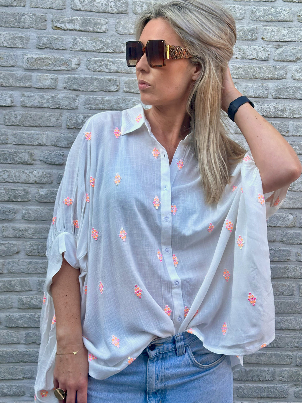 Hemd Liv met Strass - Oversized