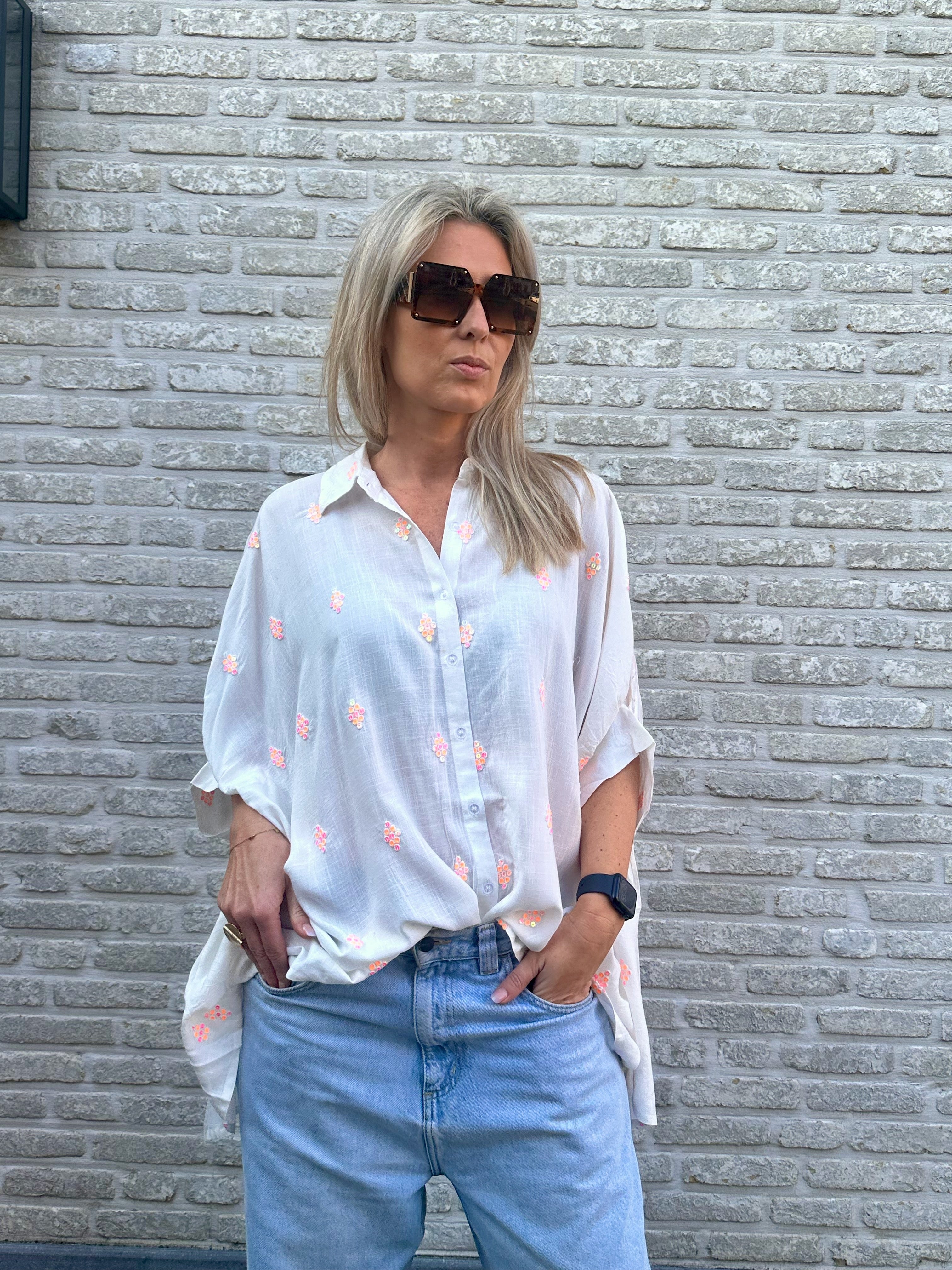 Hemd Liv met Strass - Oversized