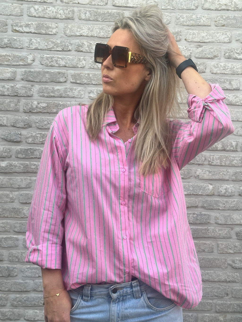 Hemd Leonie pink strass