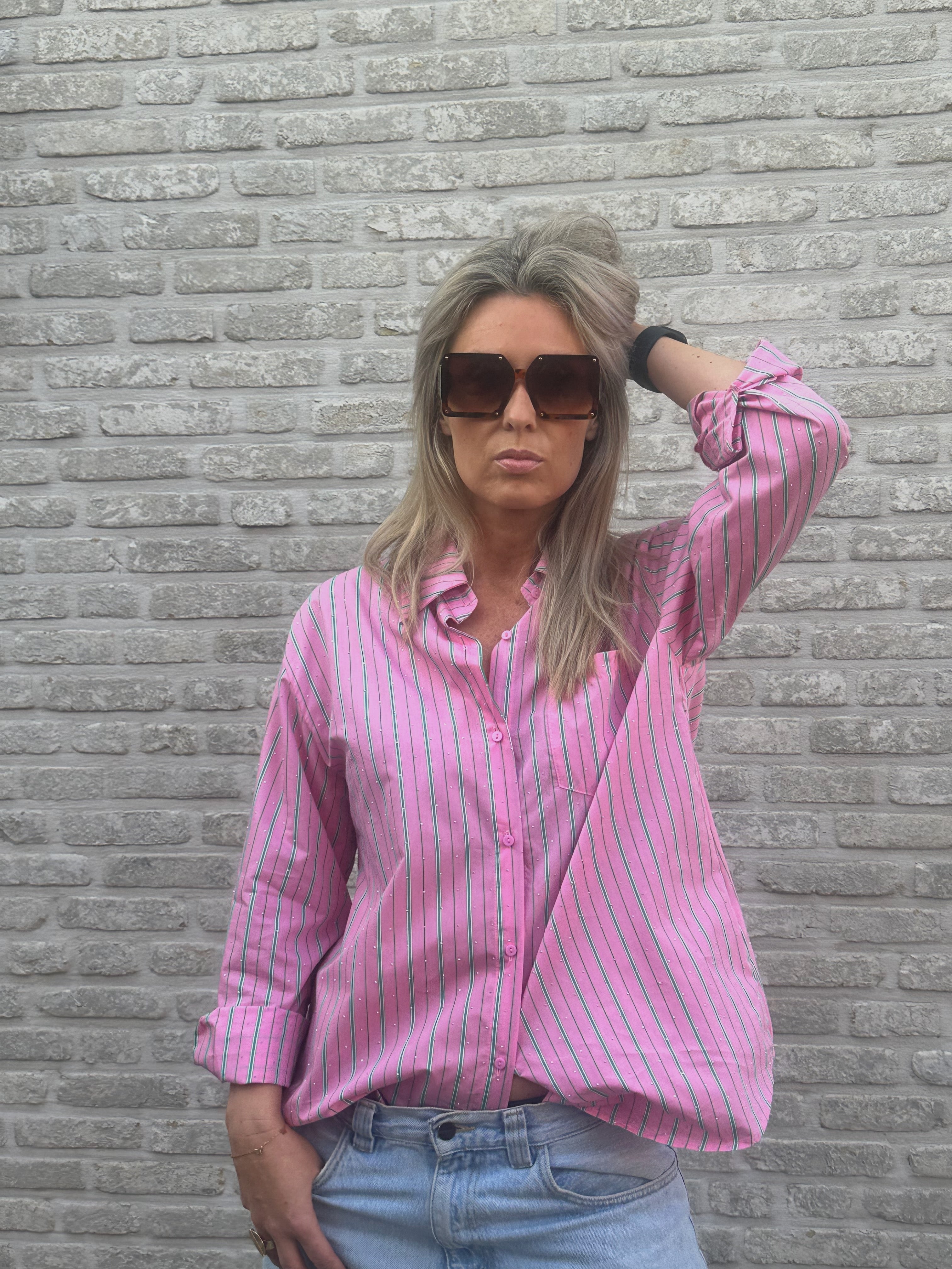 Hemd Leonie pink strass