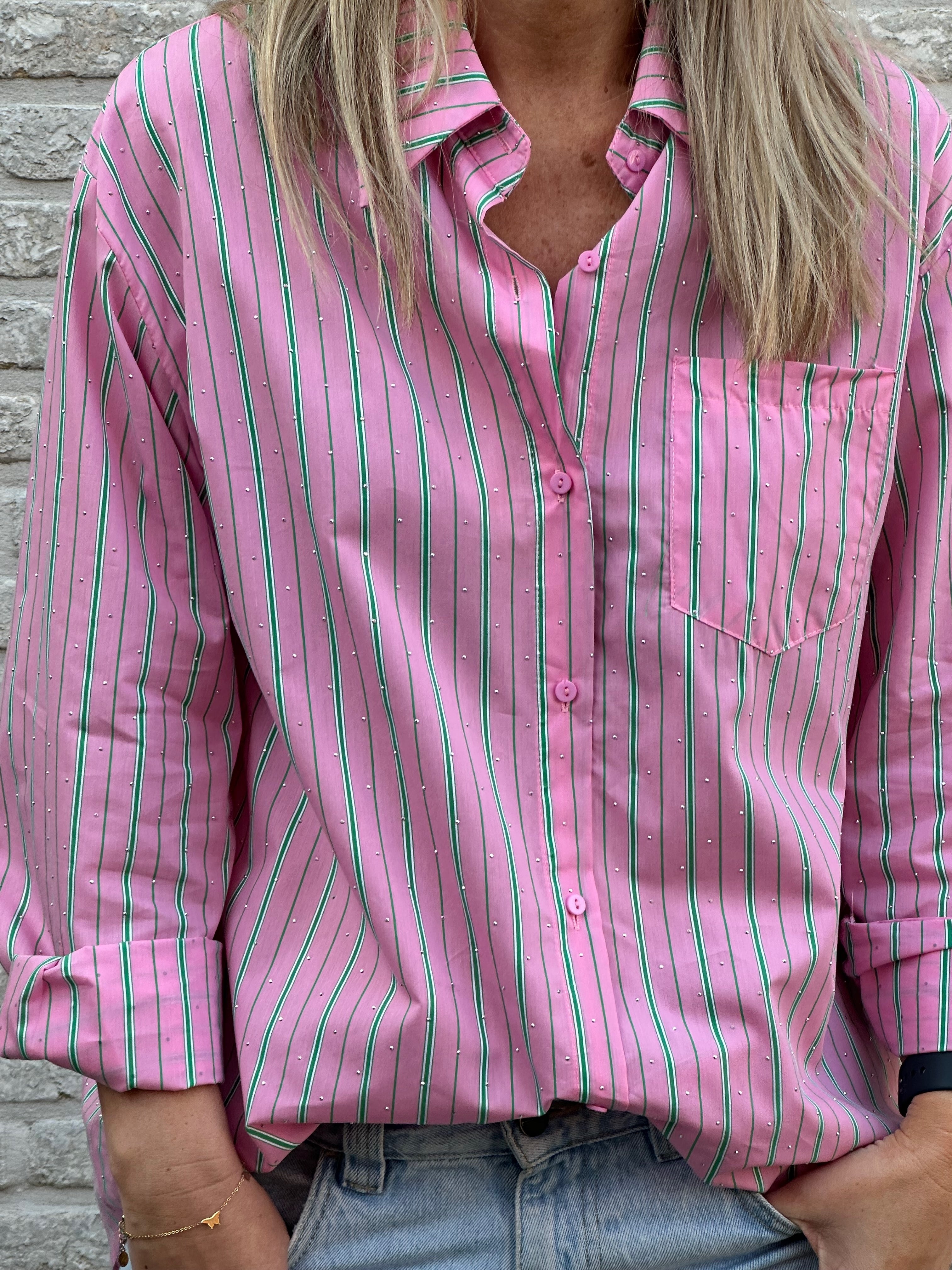 Hemd Leonie pink strass