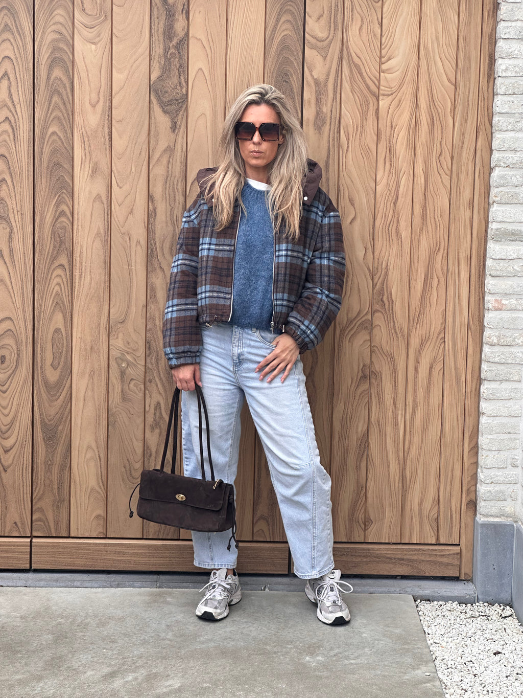 Jacket Norah Oversized - Blue/Brown