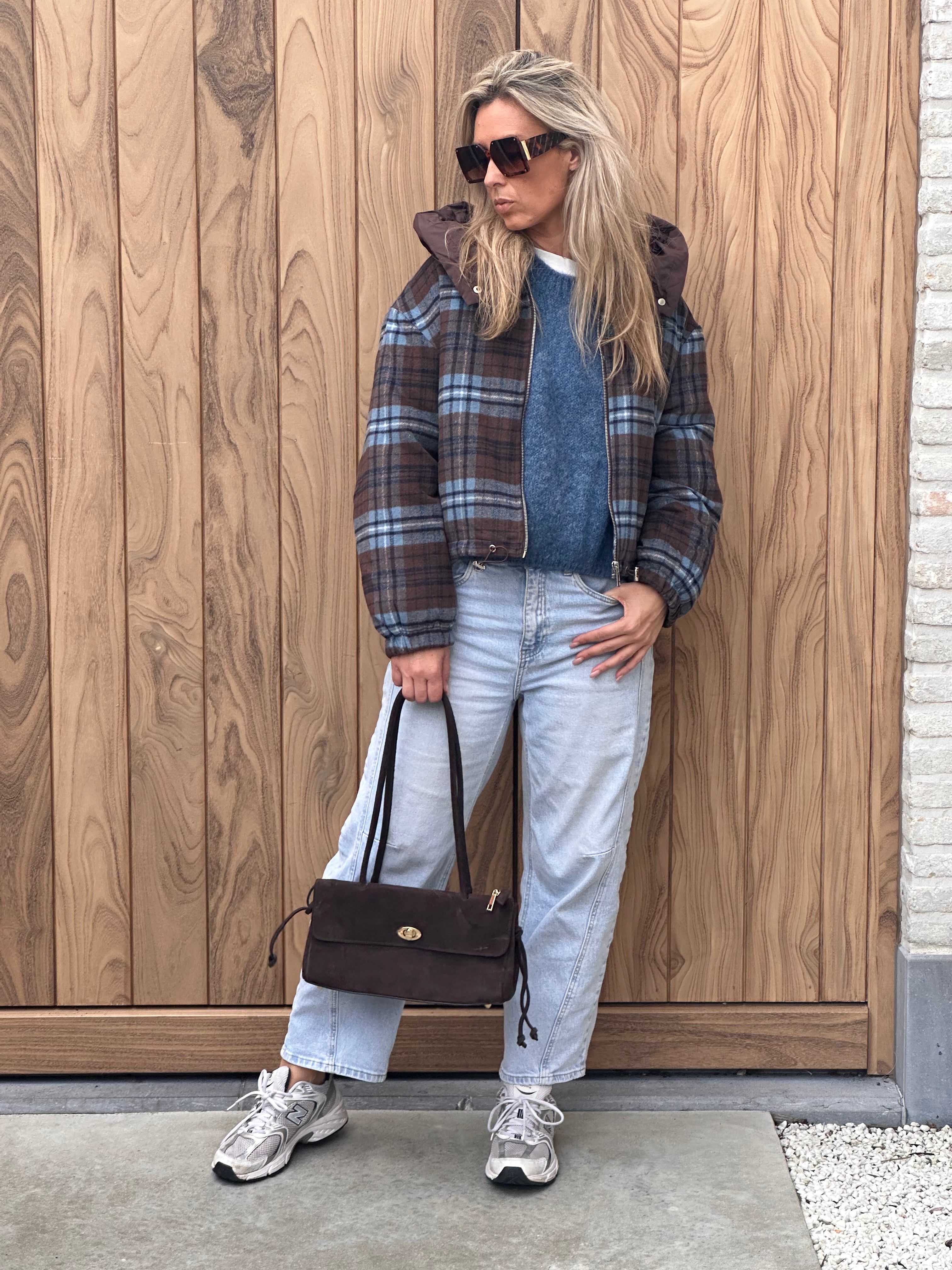 Jacket Norah Oversized - Blue/Brown