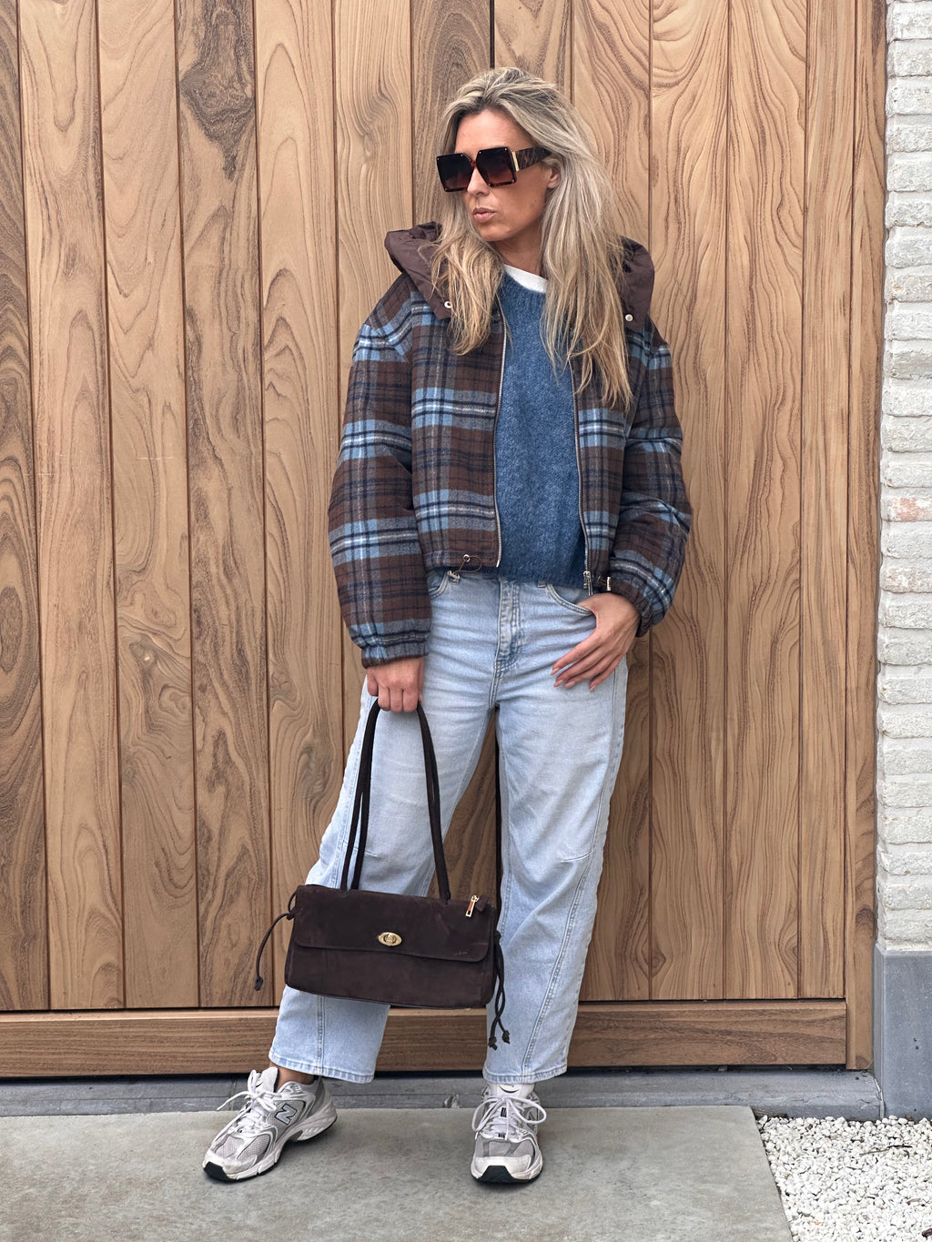 Jacket Norah Oversized - Blue/Brown