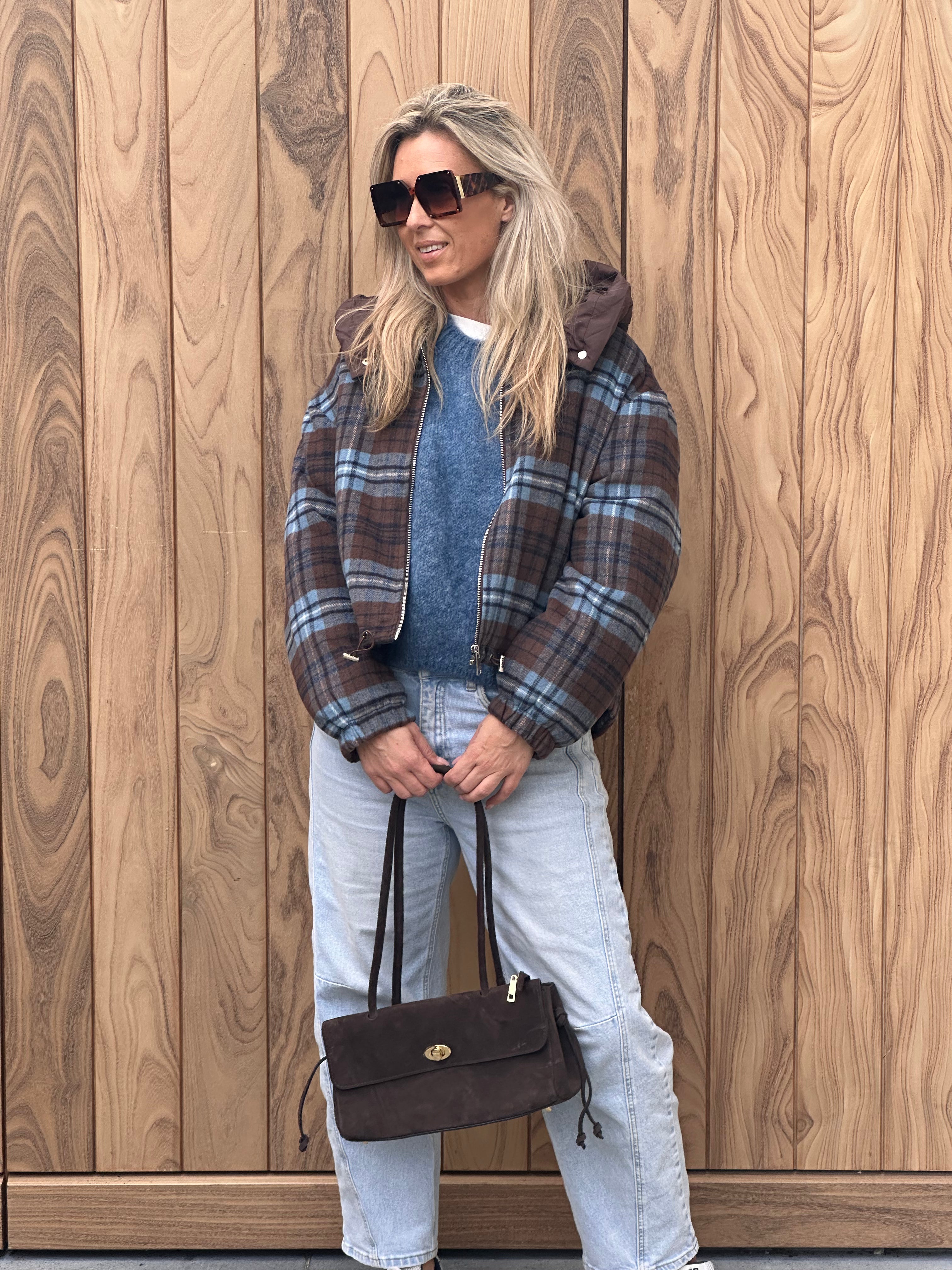 Jacket Norah Oversized - Blue/Brown