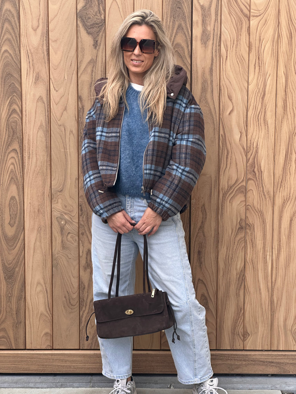 Jacket Norah Oversized - Blue/Brown