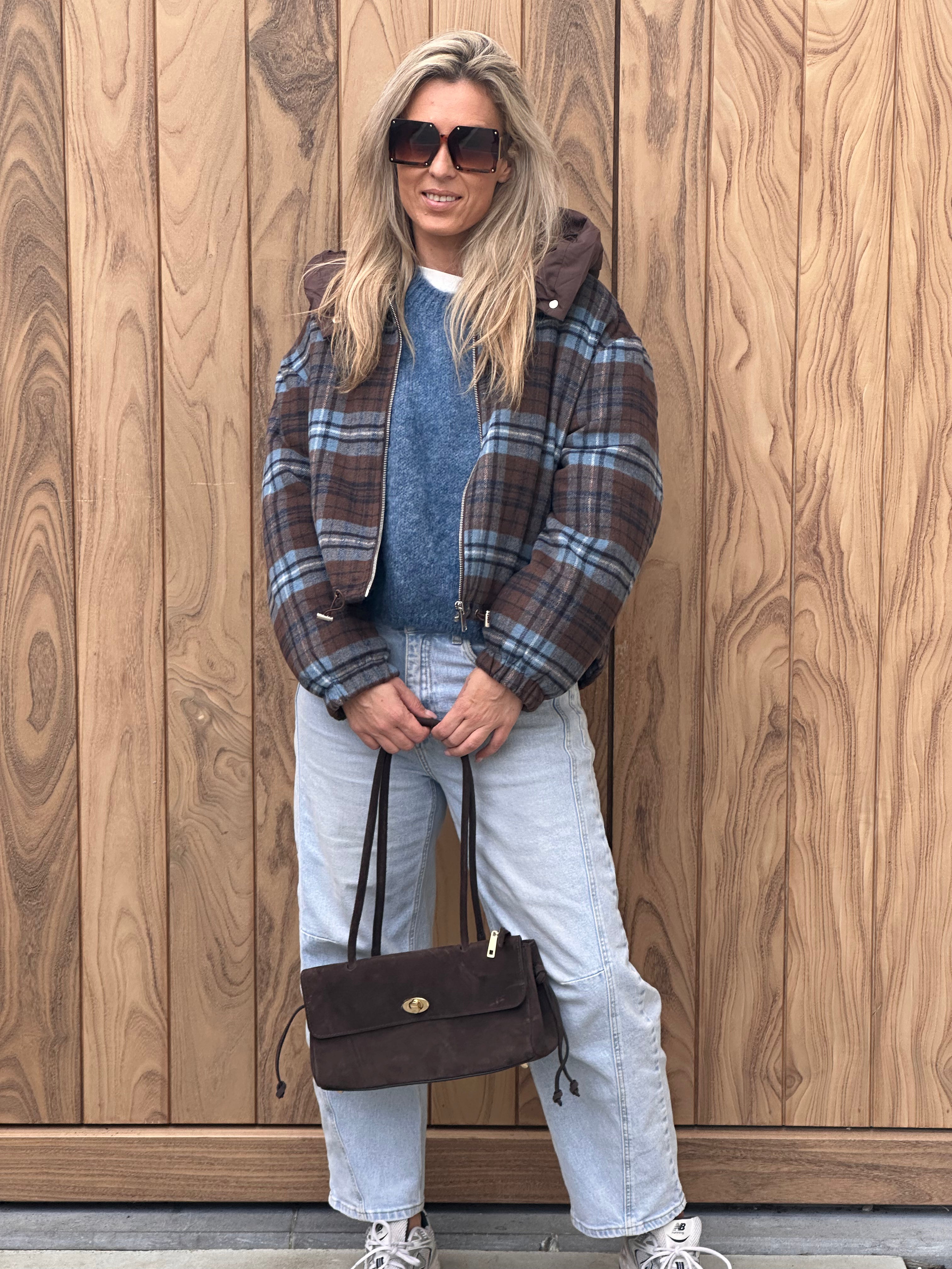 Jacket Norah Oversized - Blue/Brown