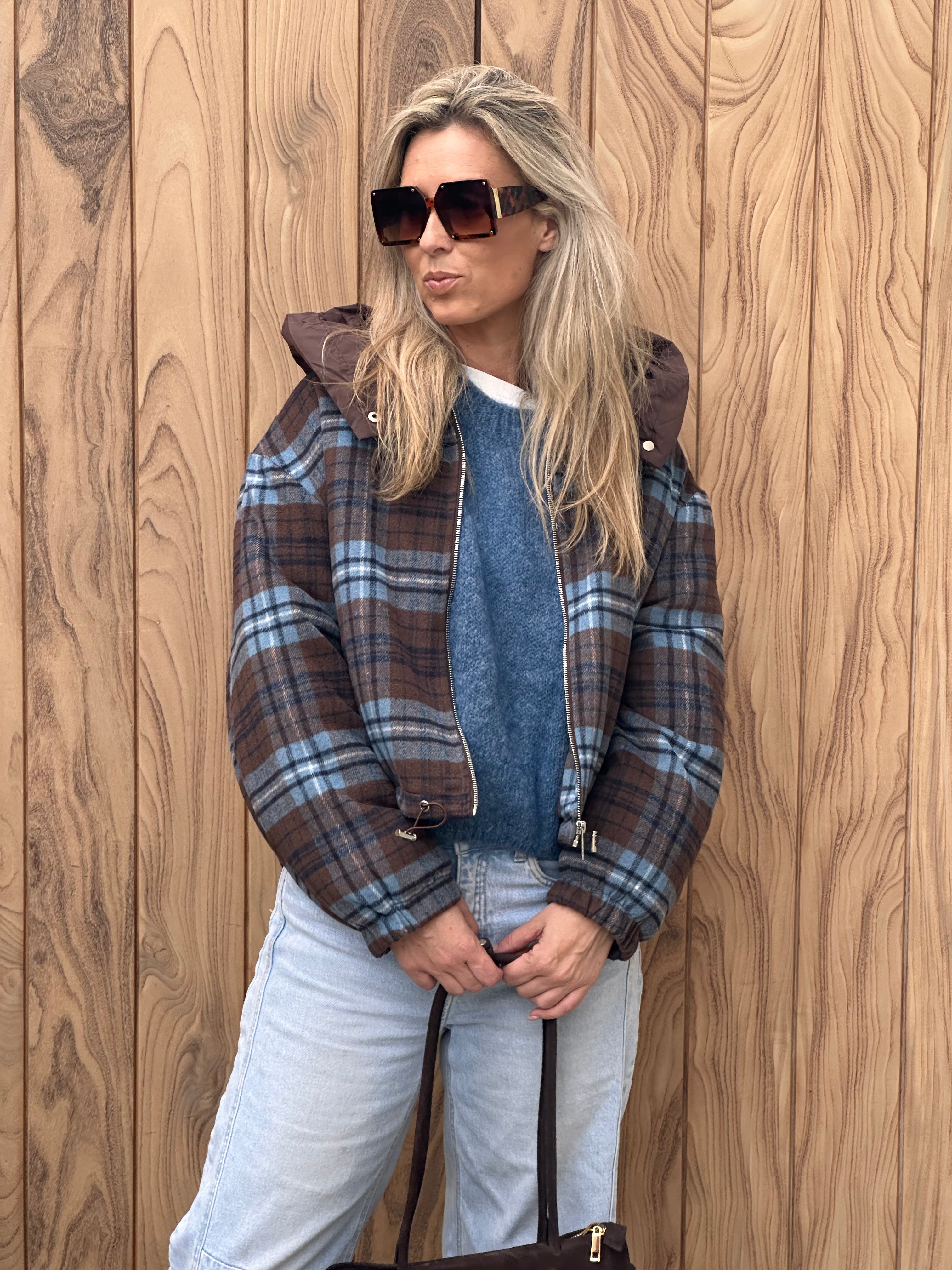 Jacket Norah Oversized - Blue/Brown