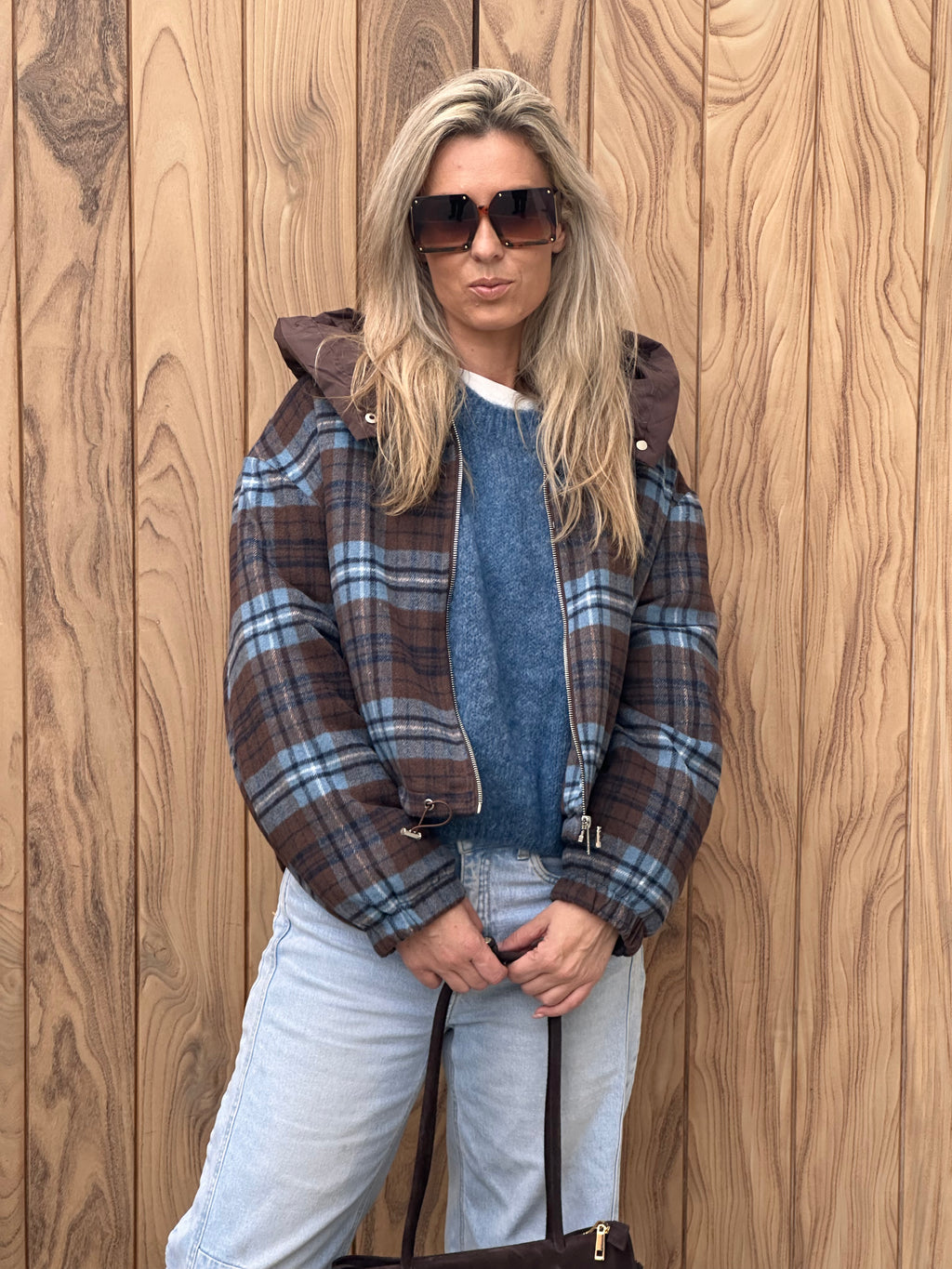 Jacket Norah Oversized - Blue/Brown