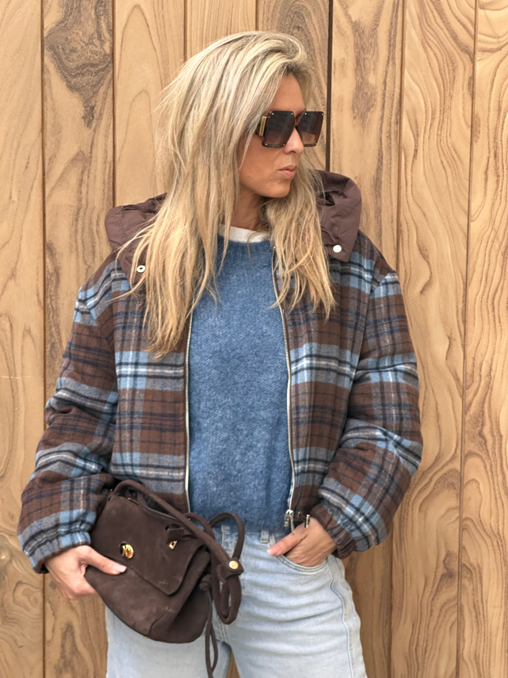 Jacket Norah Oversized - Blue/Brown