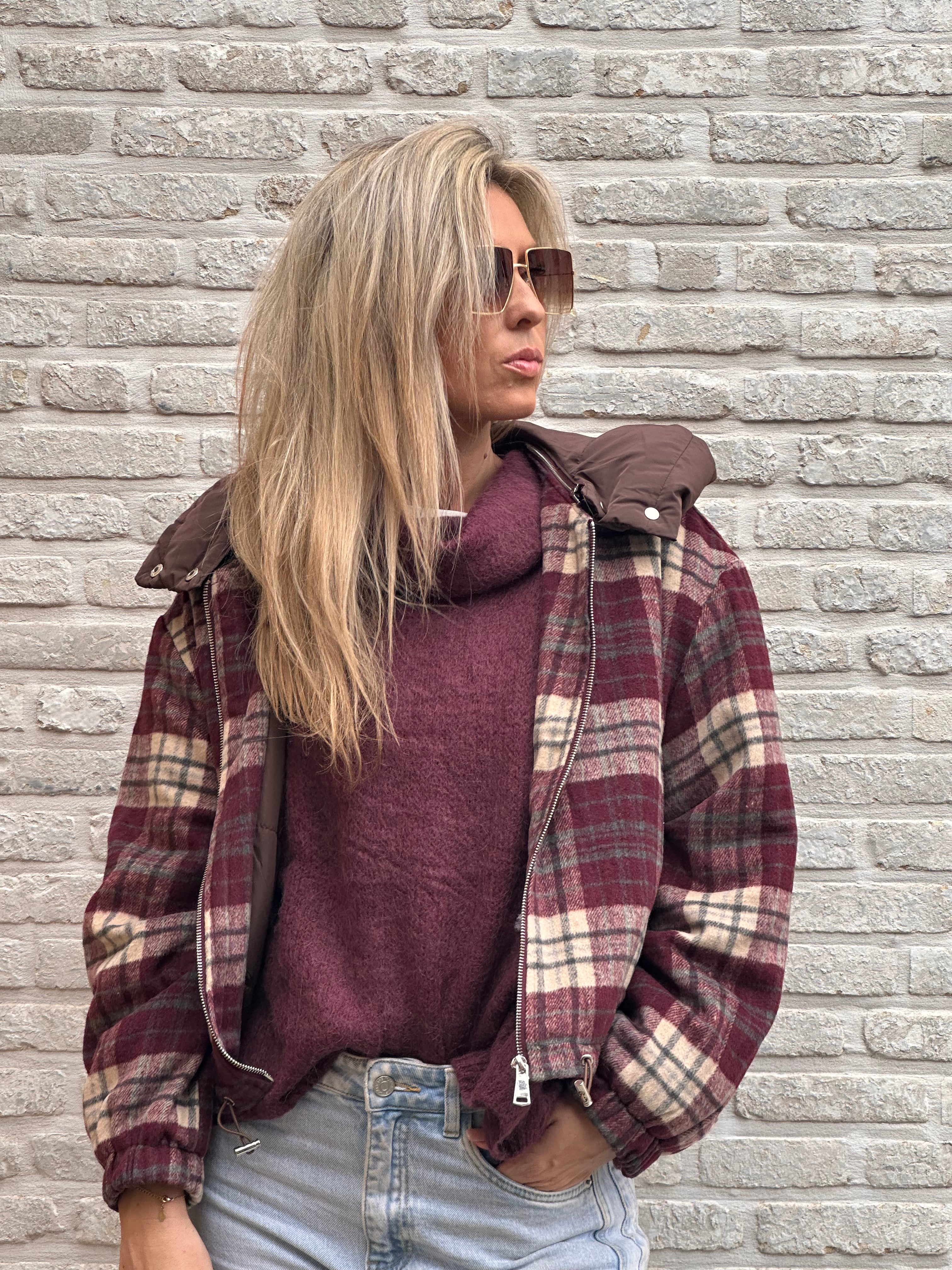 Jacket Norah - Oversized - Bordeaux/Brown