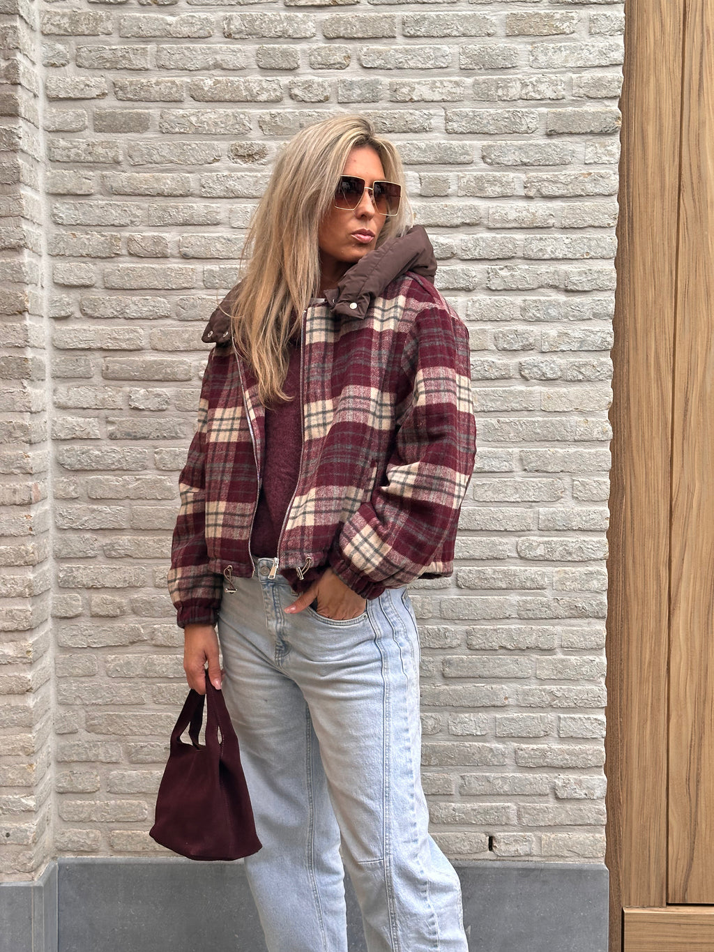 Jacket Norah - Oversized - Bordeaux/Brown