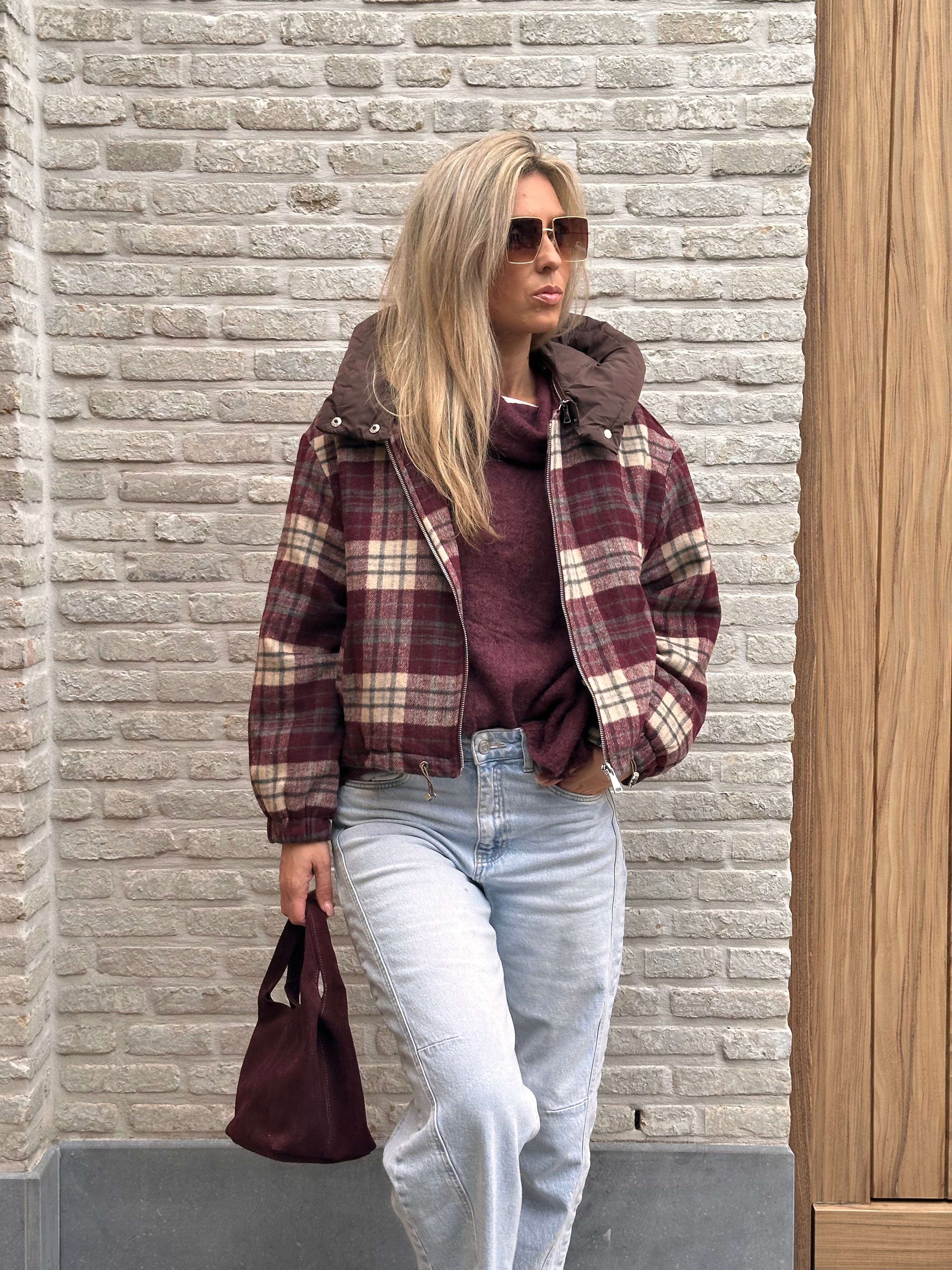 Jacket Norah - Oversized - Bordeaux/Brown
