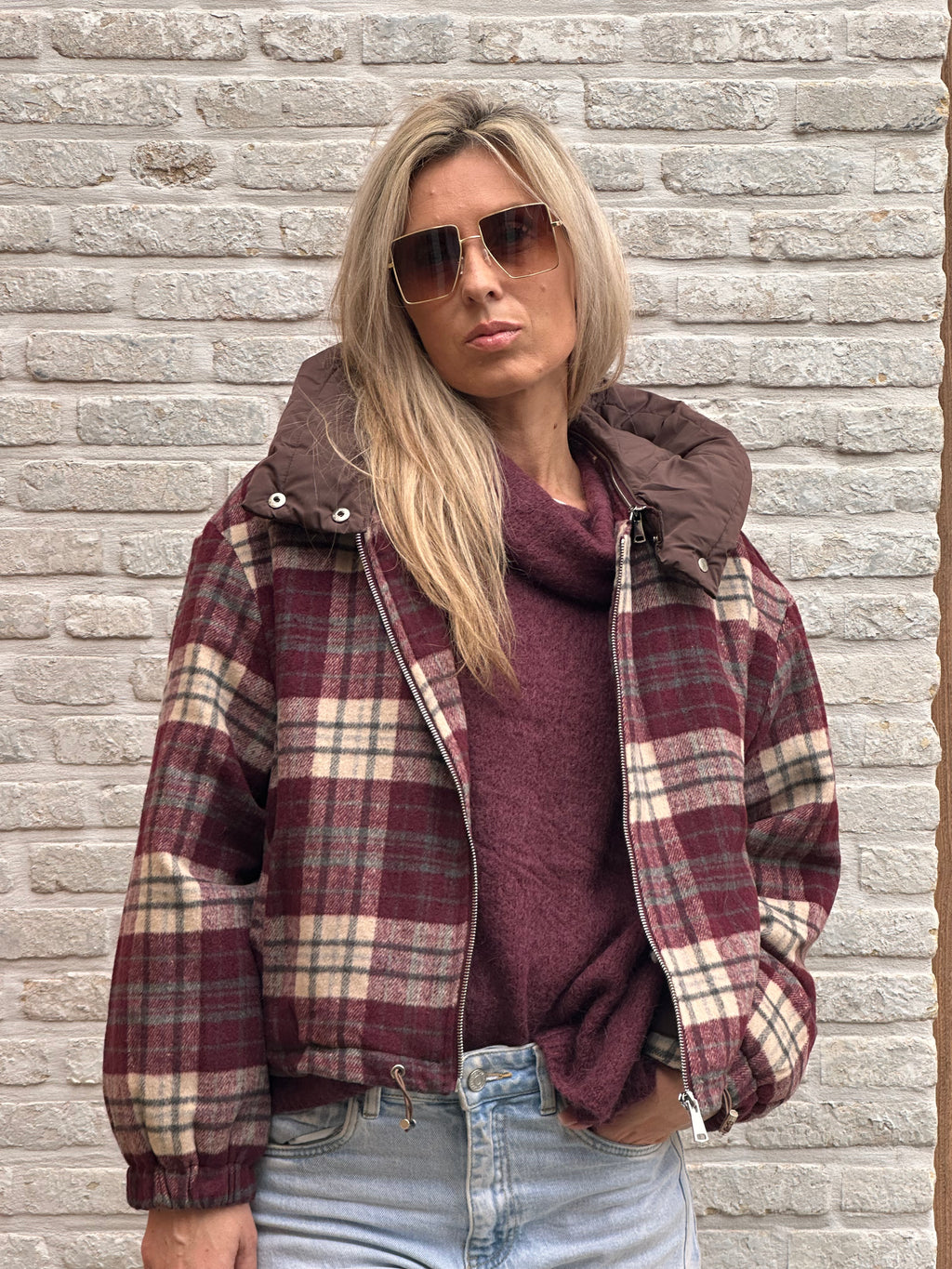Jacket Norah - Oversized - Bordeaux/Brown