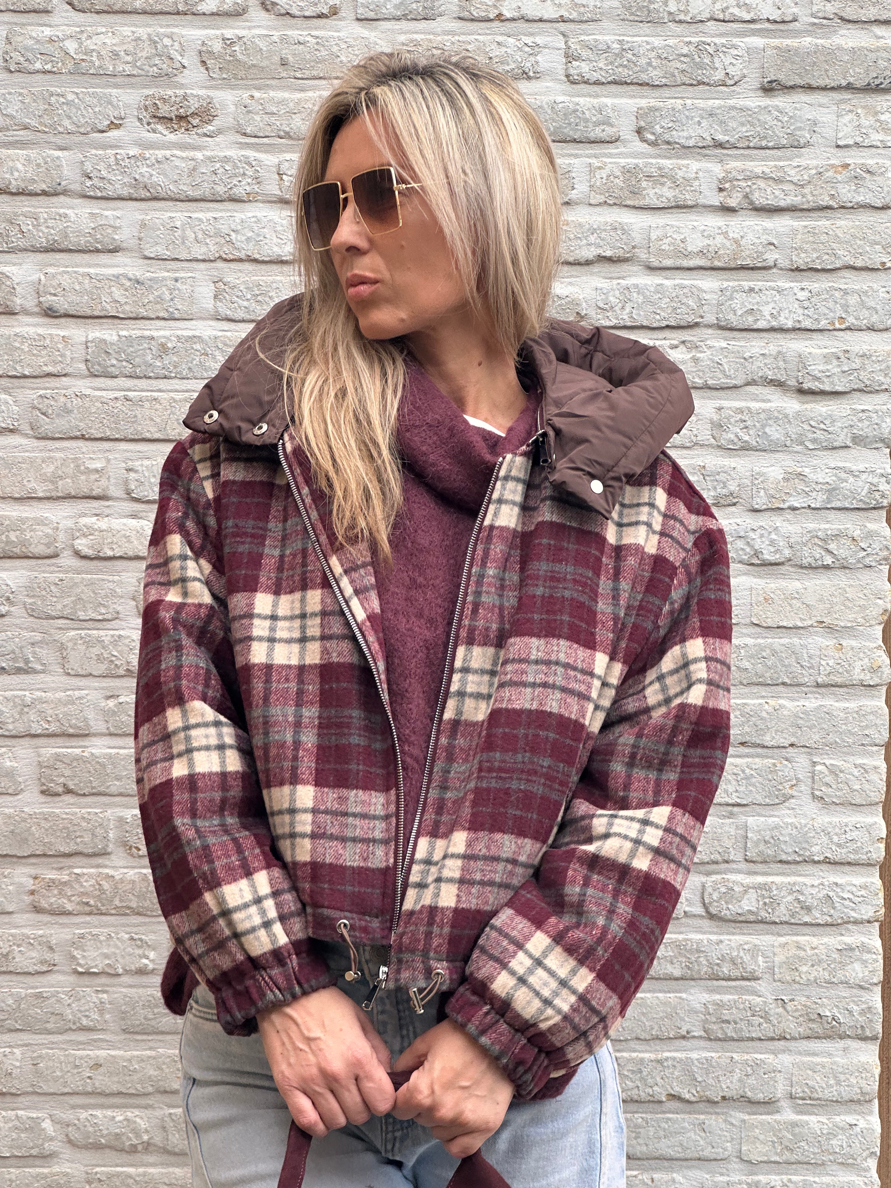 Jacket Norah - Oversized - Bordeaux/Brown