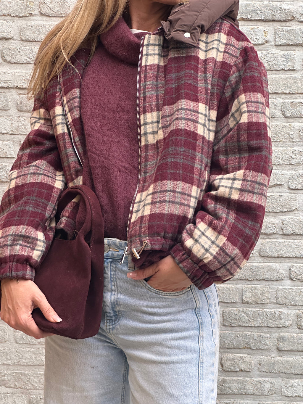 Jacket Norah - Oversized - Bordeaux/Brown