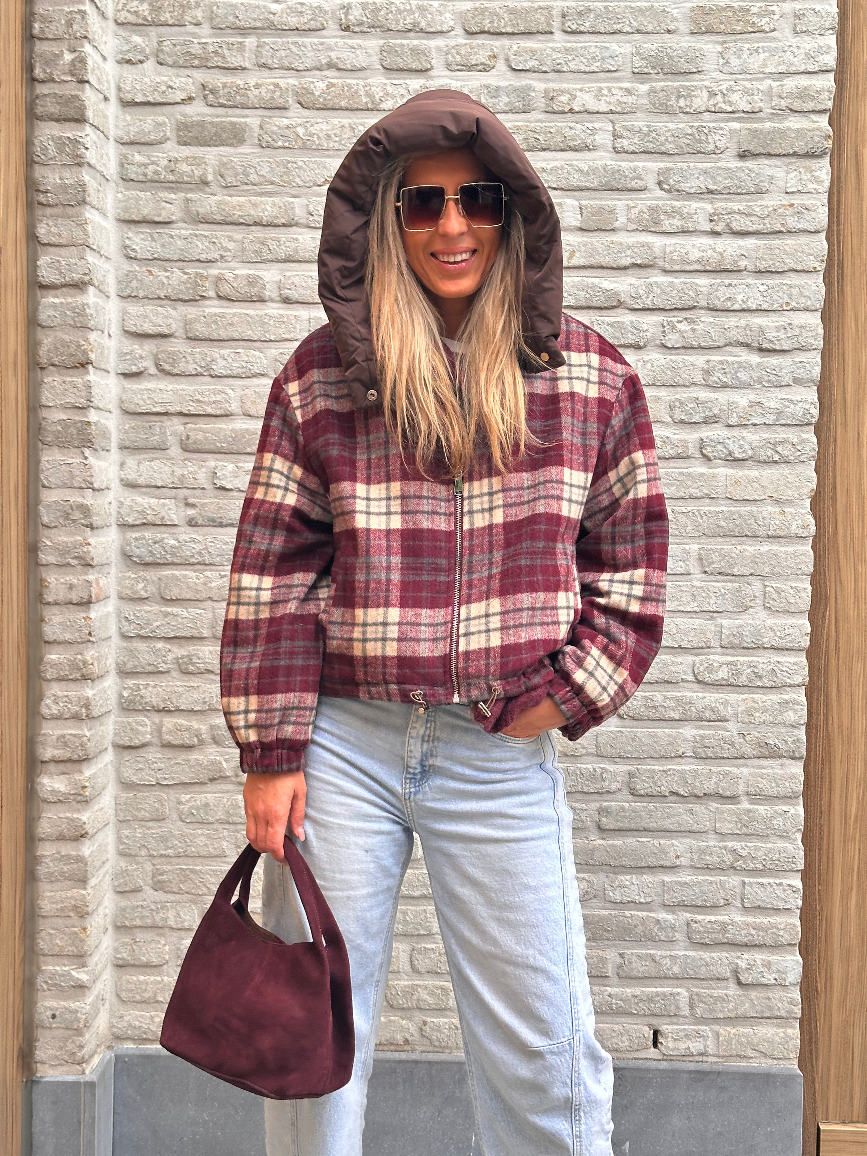Jacket Norah - Oversized - Bordeaux/Brown