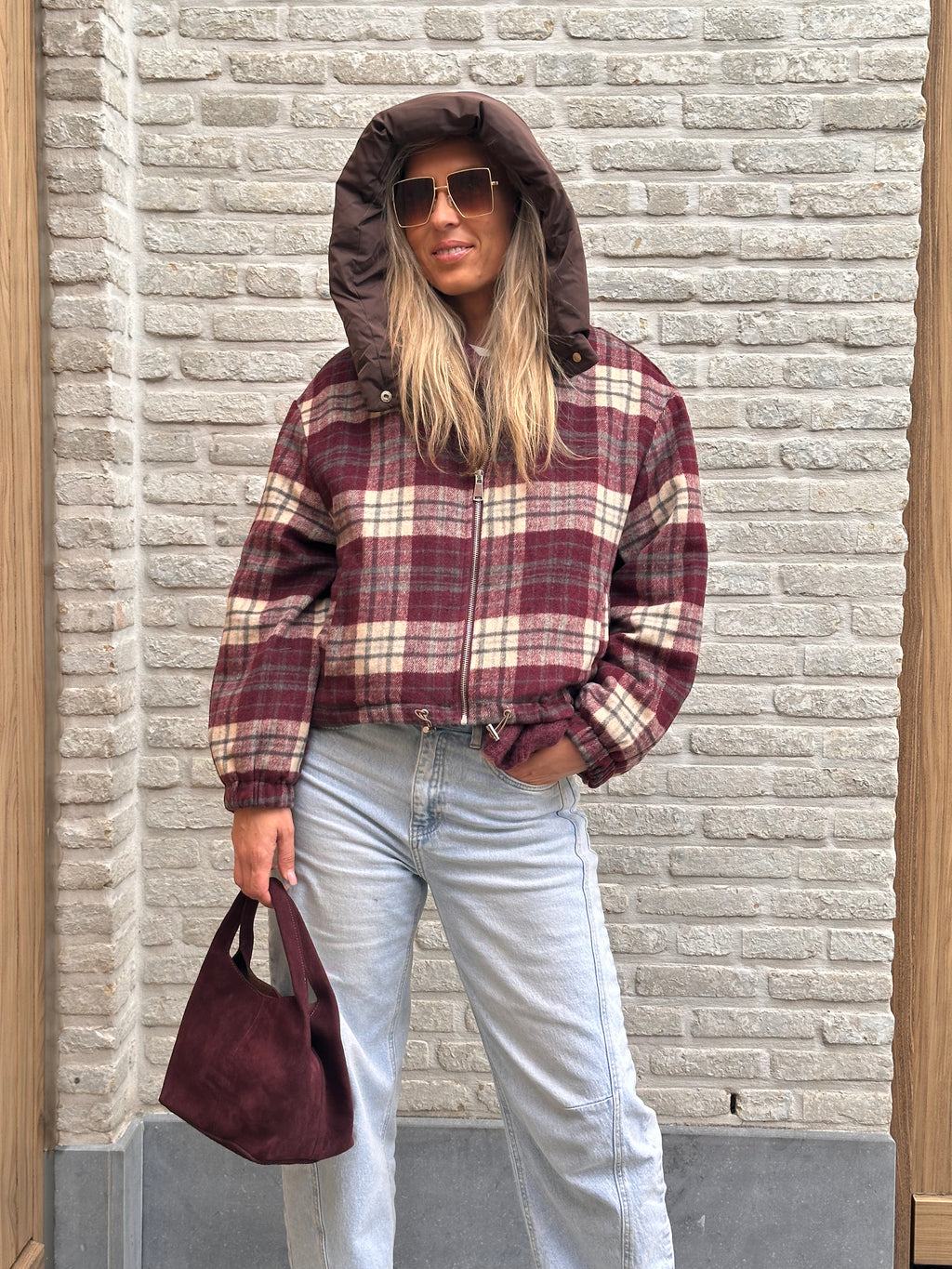 Jacket Norah - Oversized - Bordeaux/Brown