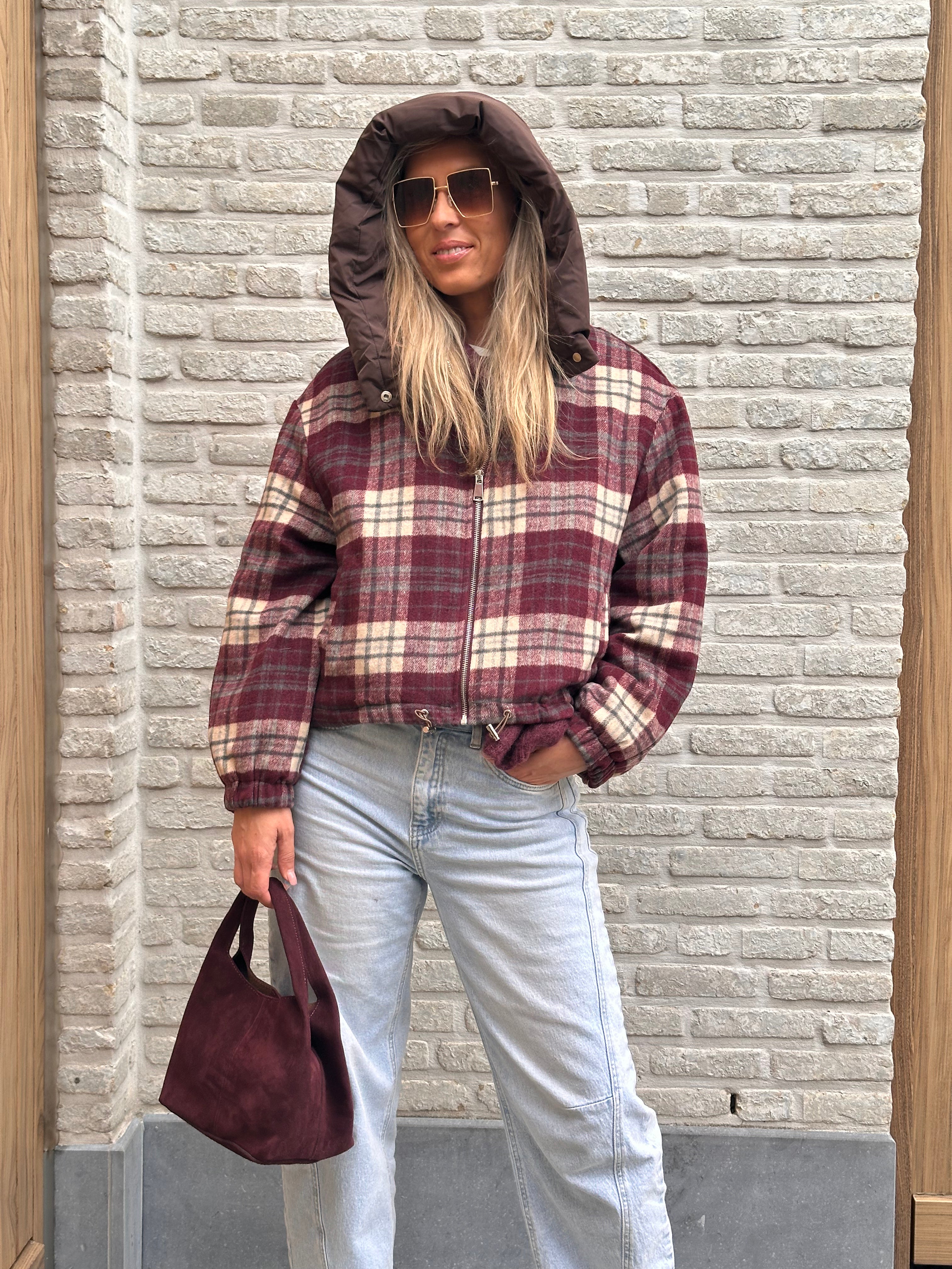 Jacket Norah - Oversized - Bordeaux/Brown