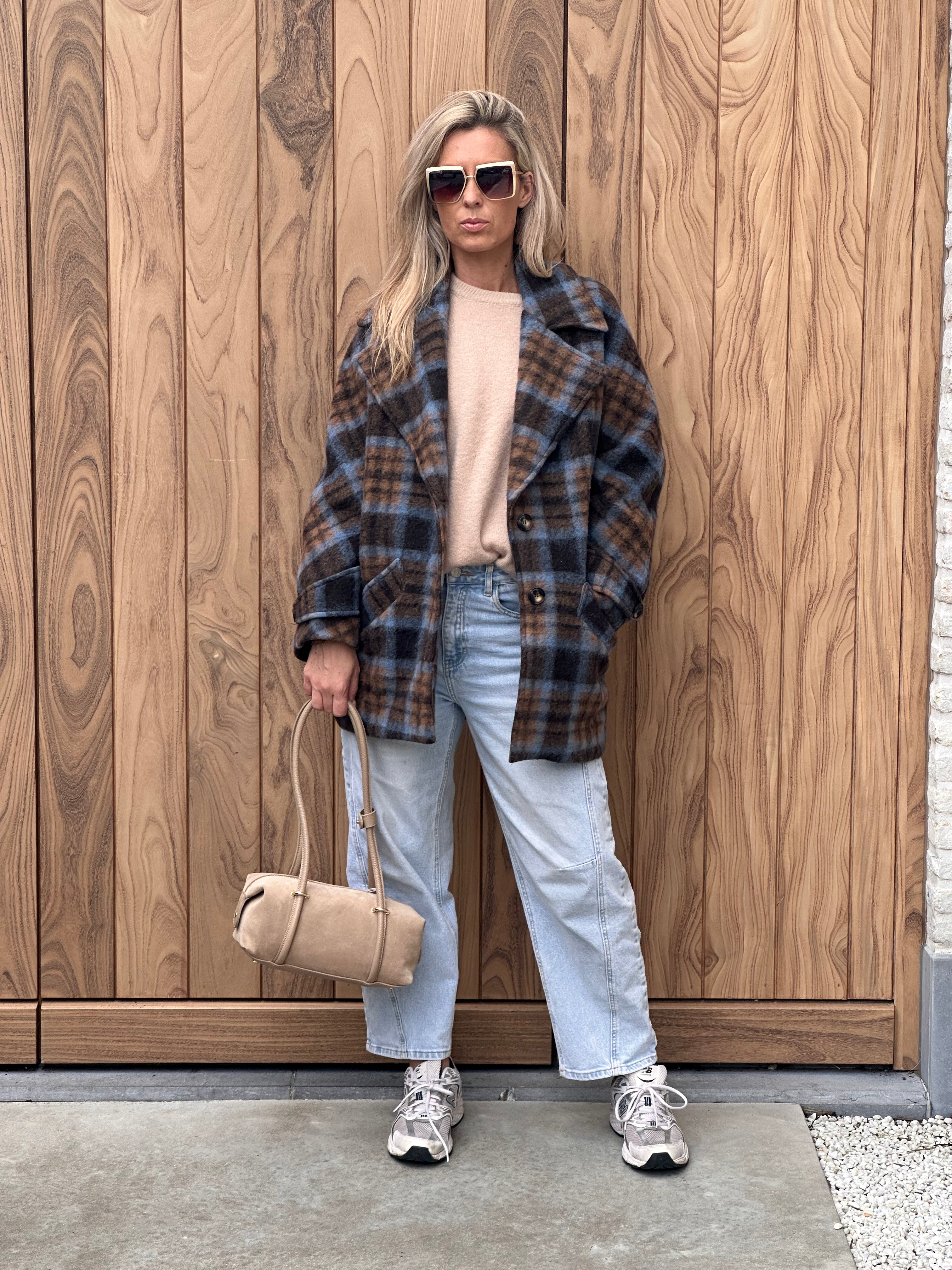 Jacket Ange Oversized - Blue/Brown/Camel