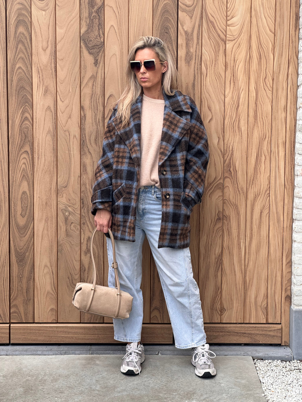 Jacket Ange Oversized - Blue/Brown/Camel