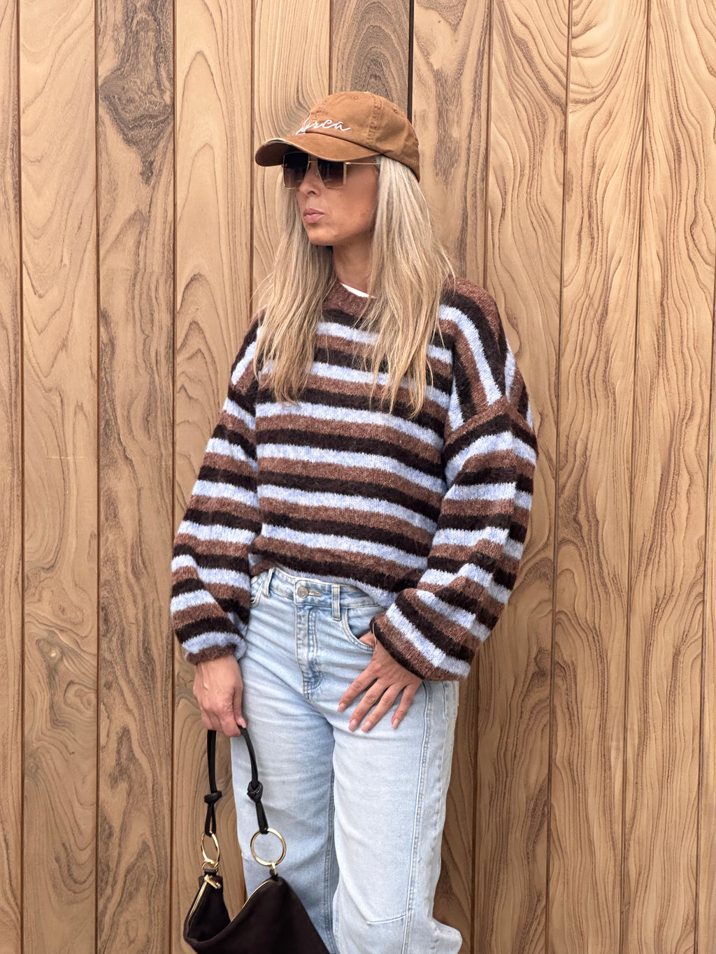 Pull Olivia - Oversized - Blue/Camel/Brown