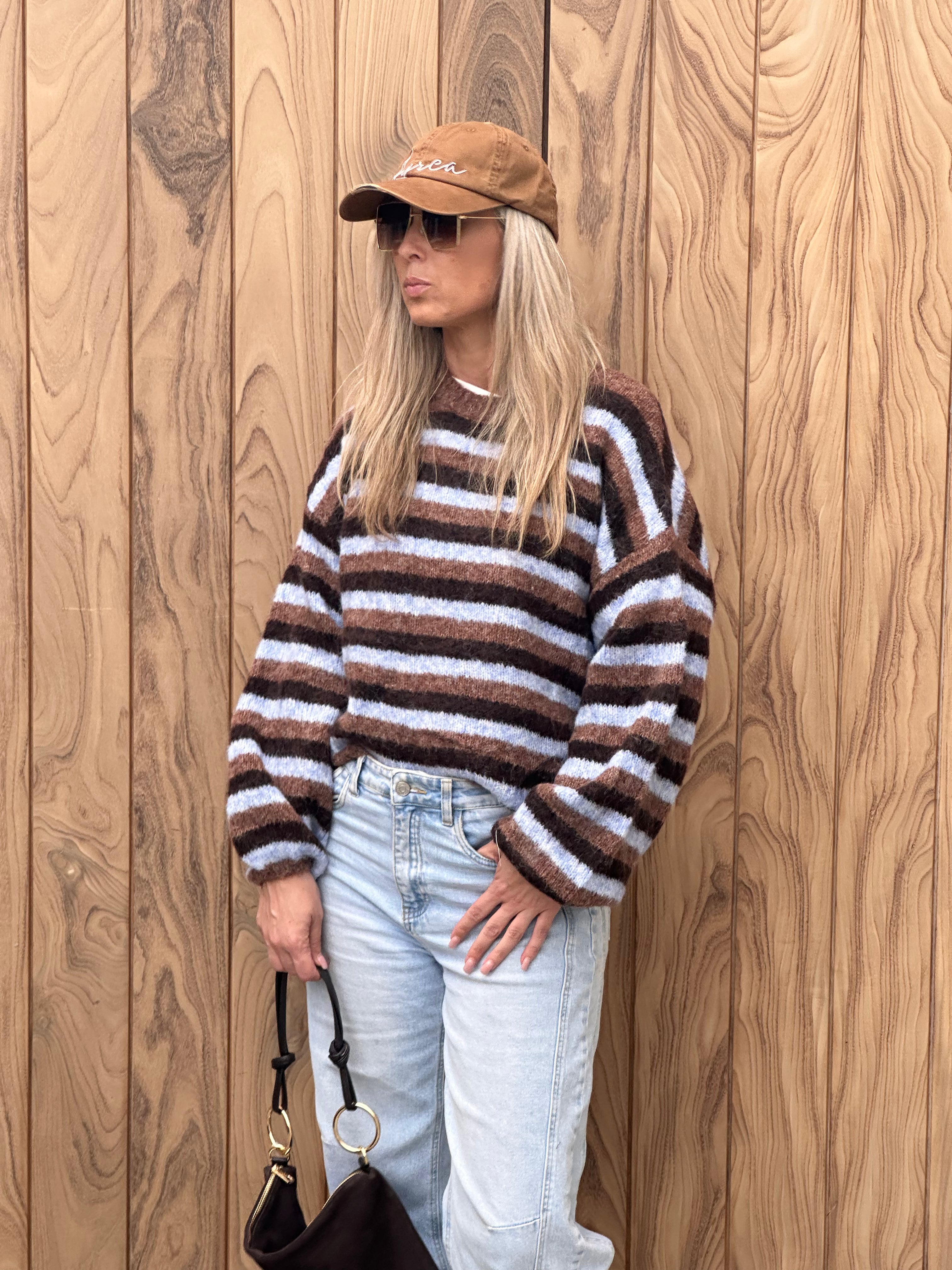 Pull Olivia - Oversized - Blue/Camel/Brown