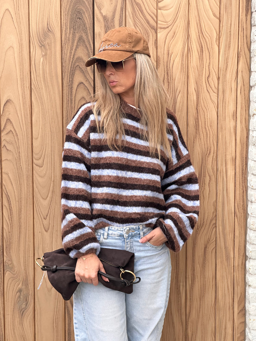 Pull Olivia - Oversized - Blue/Camel/Brown
