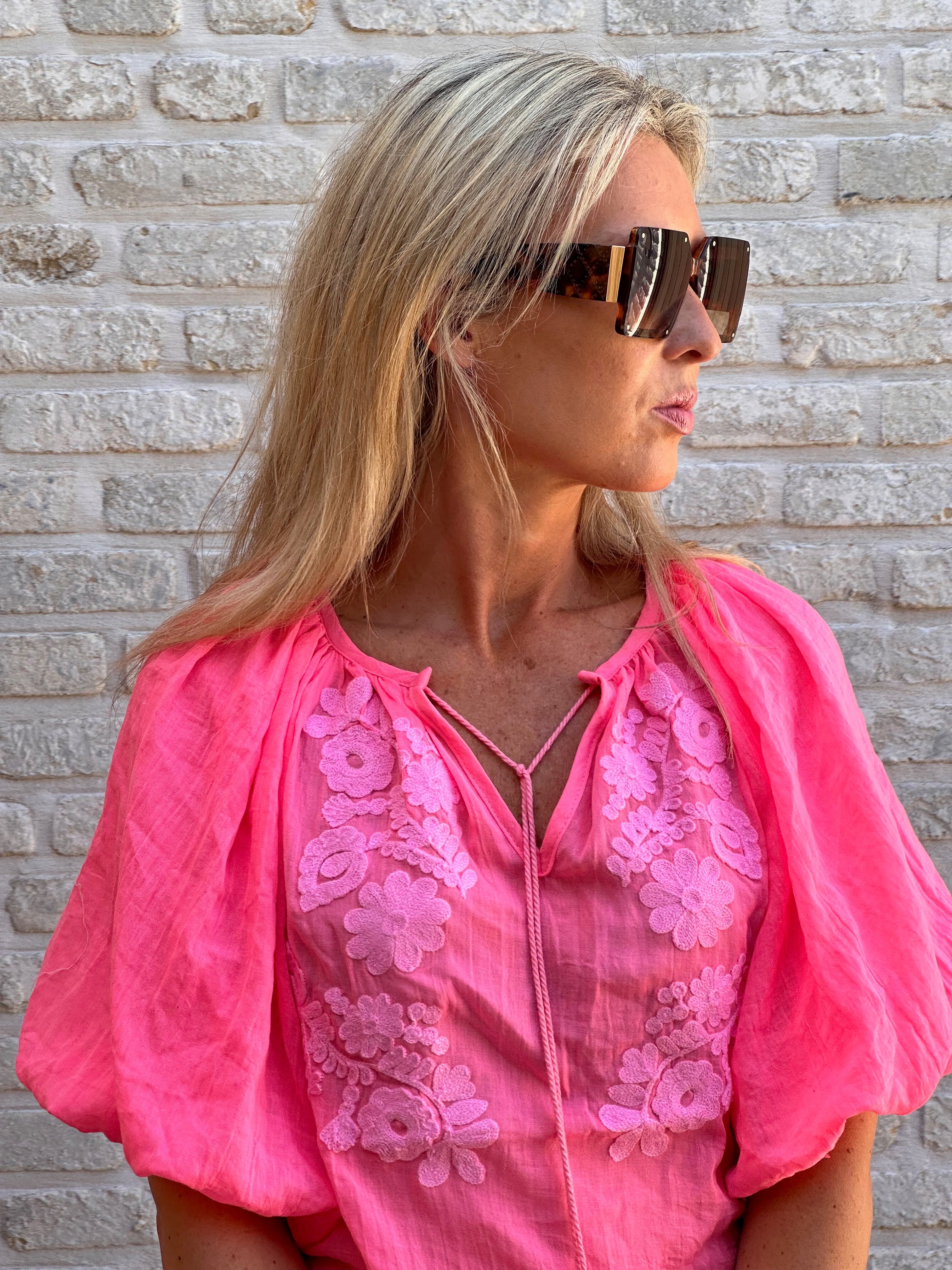 Hemd Julie Oversized Fluo Pink