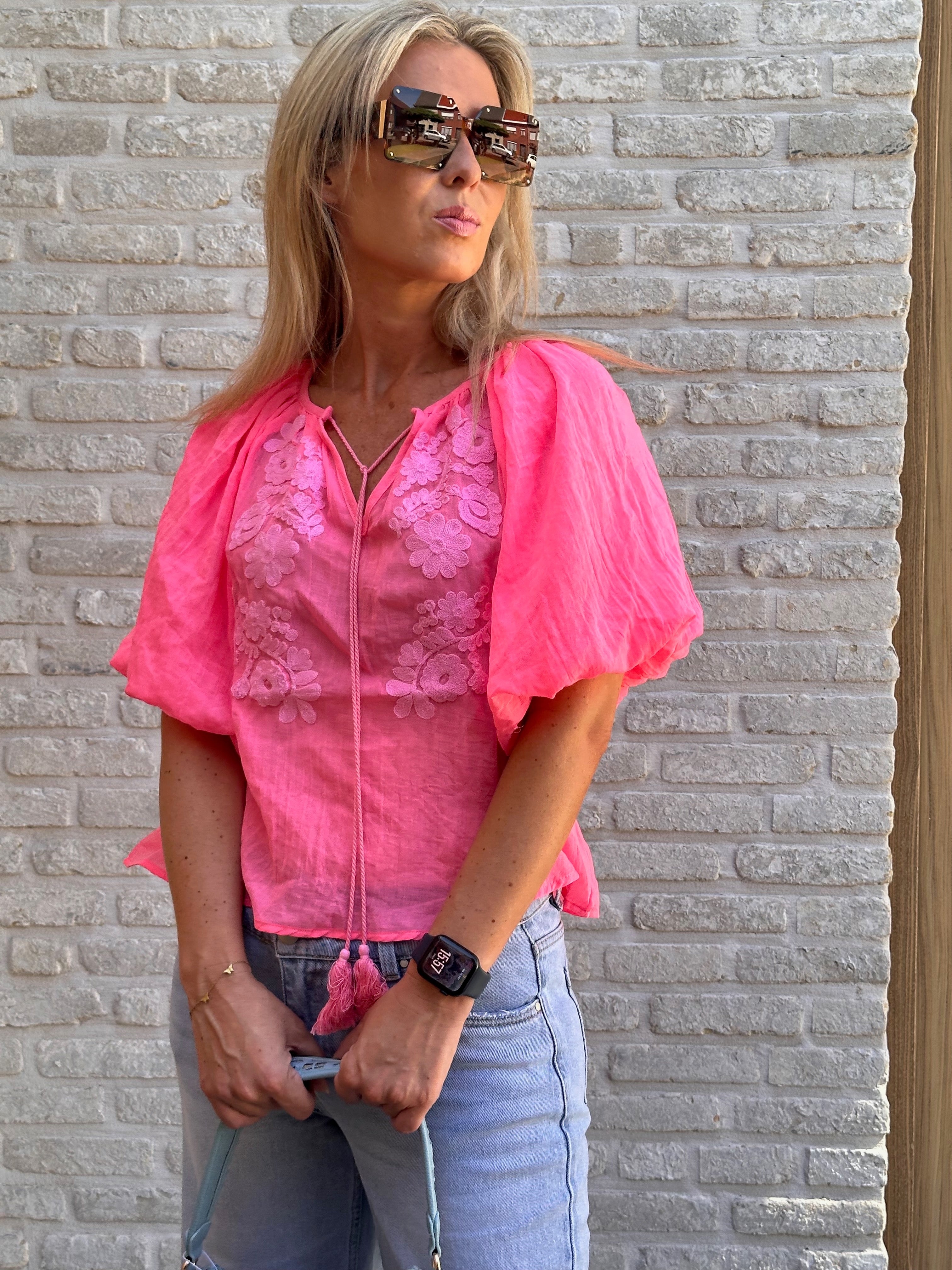 Hemd Julie Oversized Fluo Pink