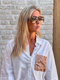 Hemd AX Strass Gold Oversized