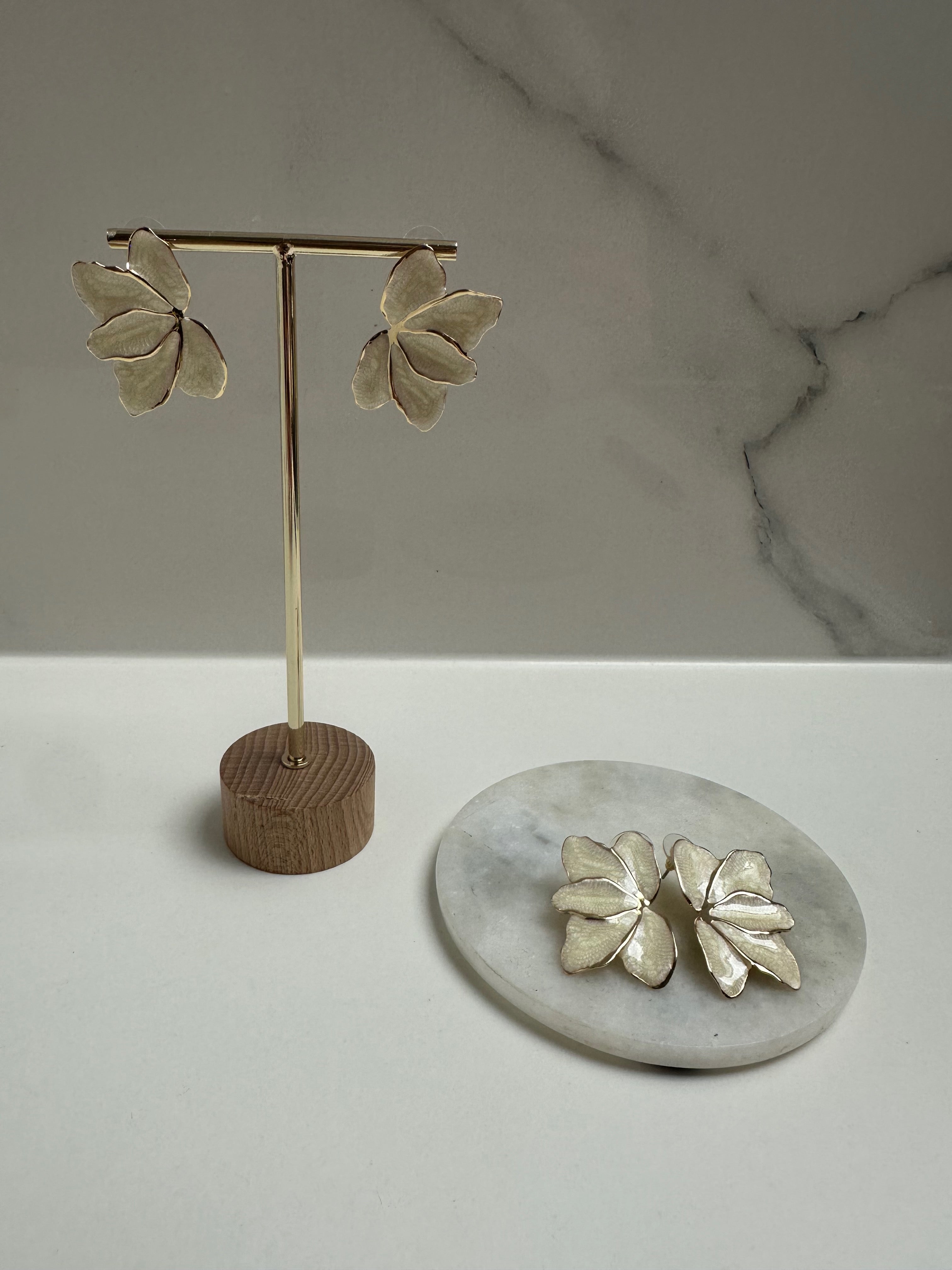 Oorbellen Marble wit