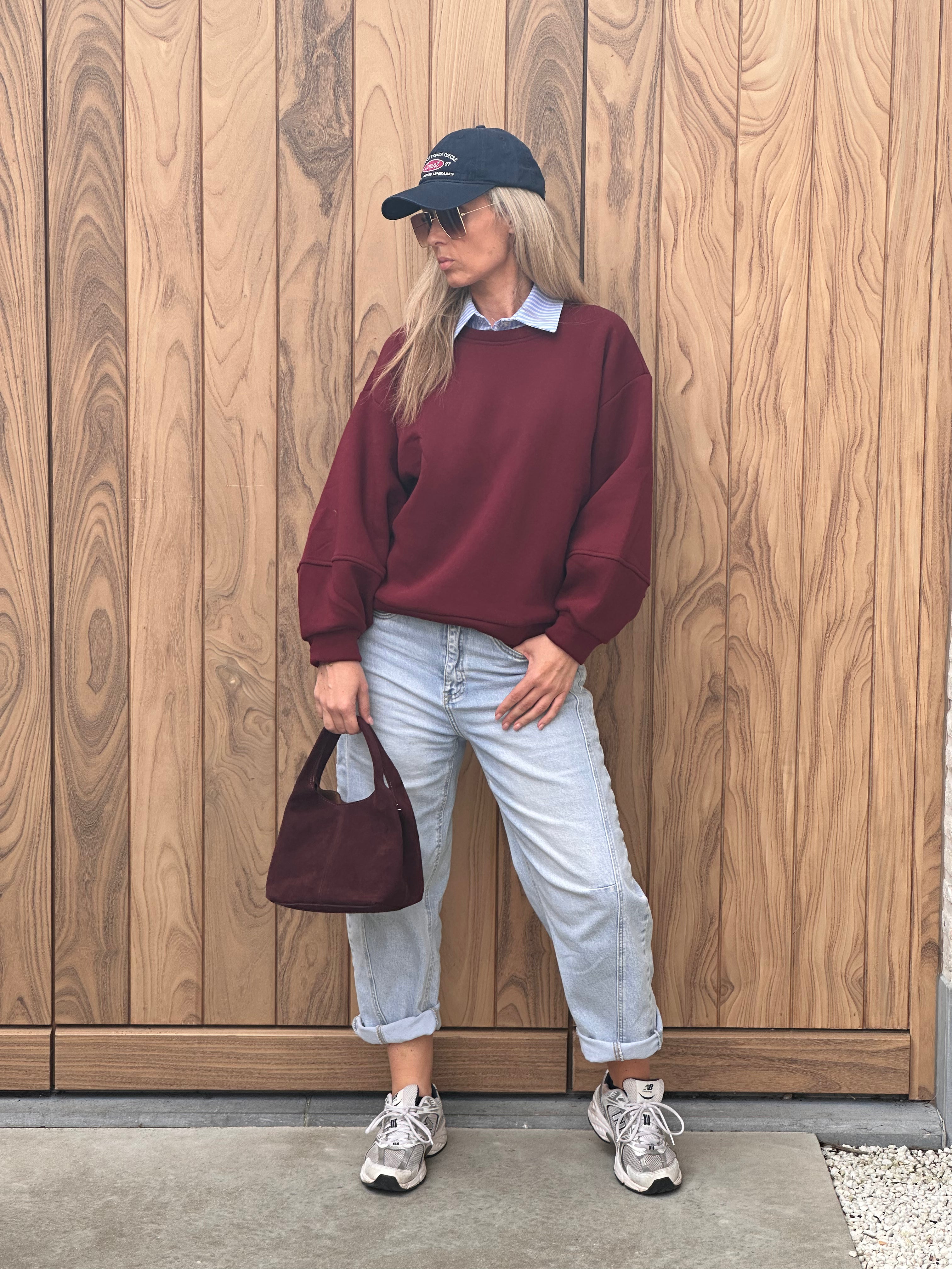 Sweater Fien - Heel Oversized - Bordeaux