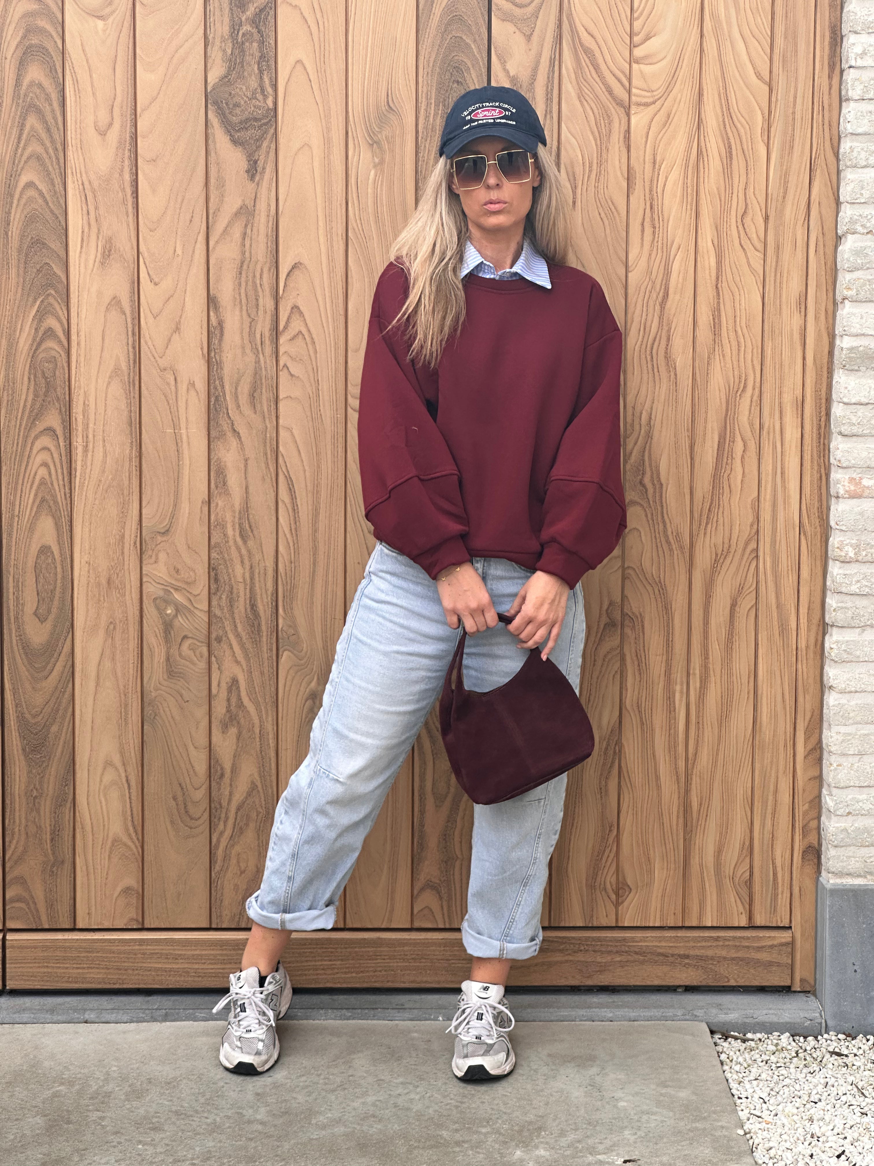 Sweater Fien - Heel Oversized - Bordeaux